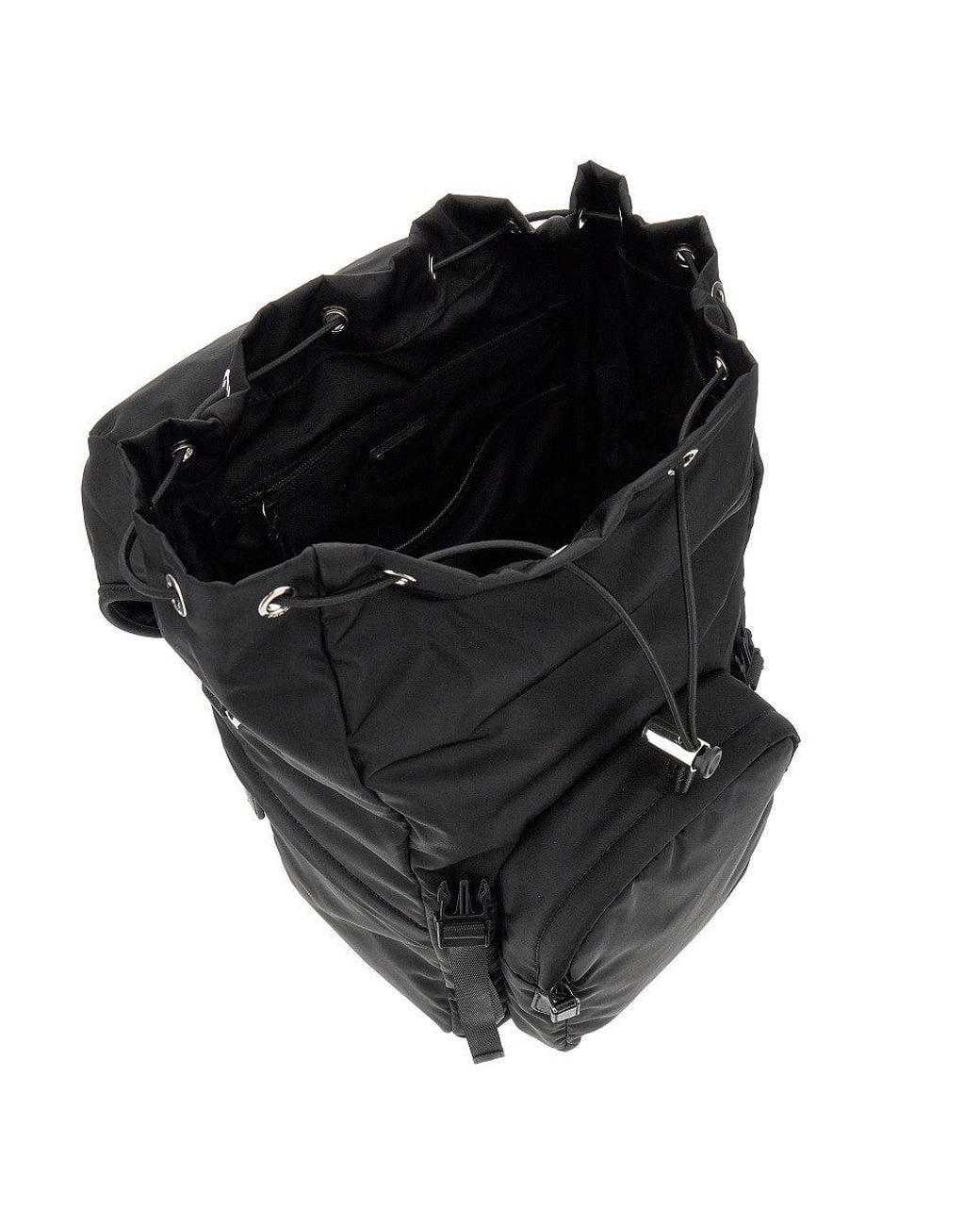 Prada Black Re-Nylon Backpack With Triangle Logo for men