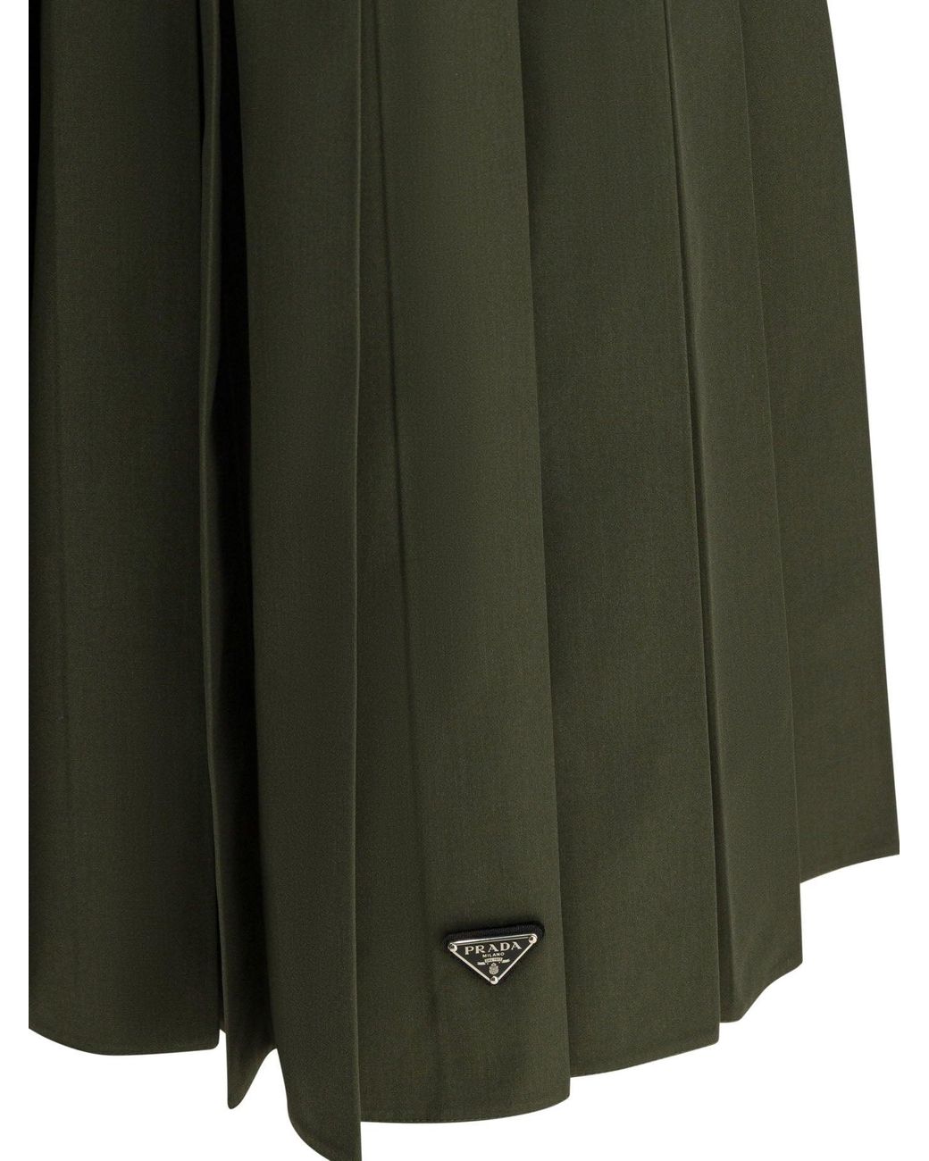 Prada Green Pleated Skirt Re-Nylon