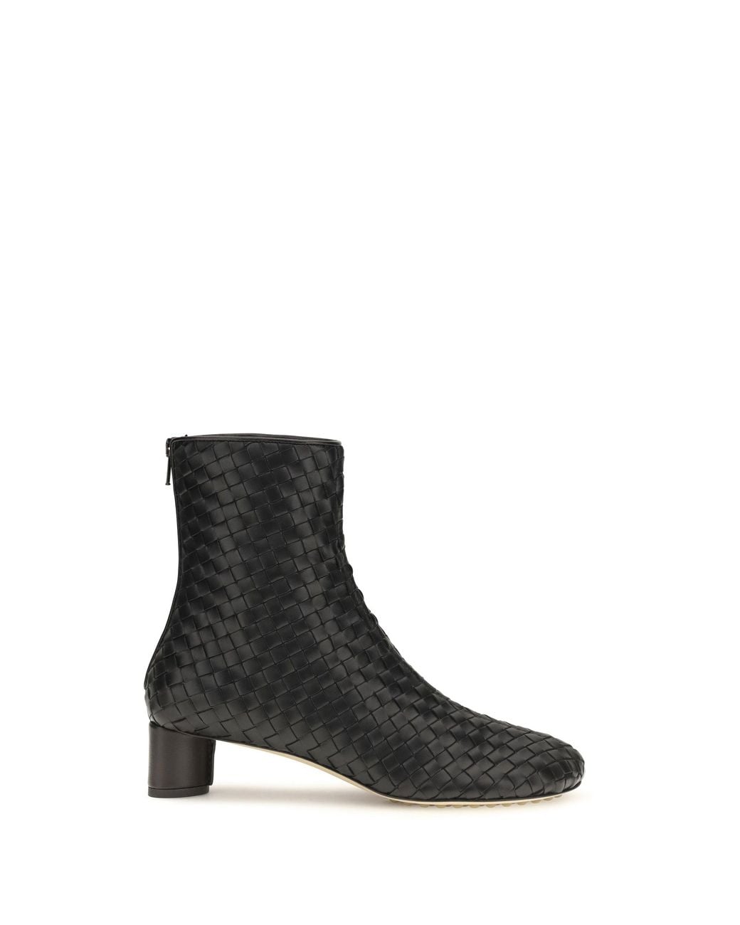 Bottega Veneta Black Cherry Intrecciato Ankle Boots