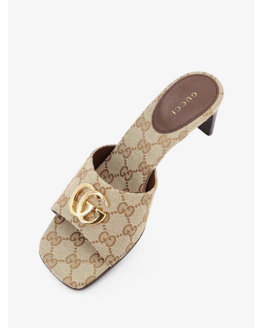 Gucci Natural Gg 55Mm Heeled Sandals