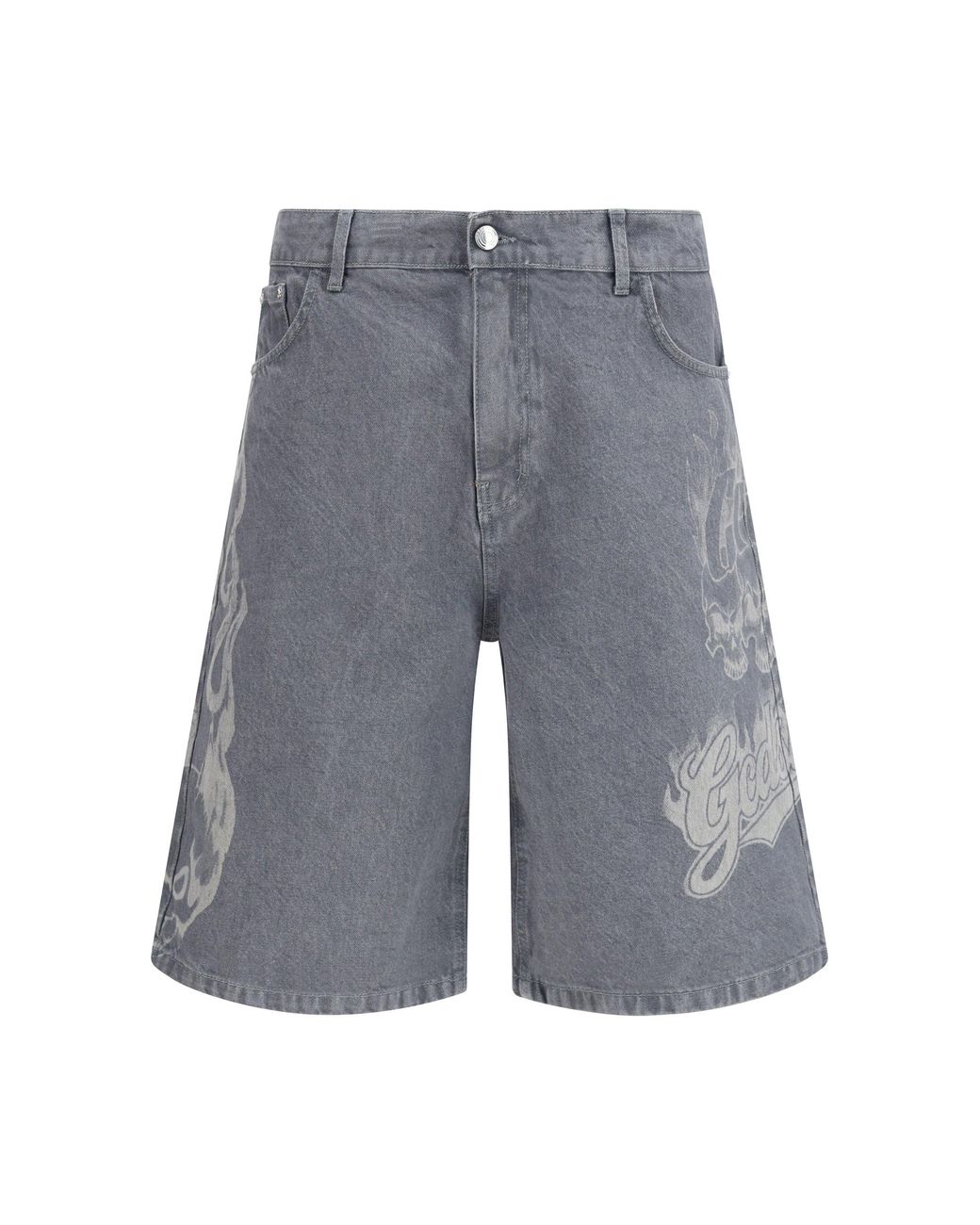 Gcds Gray Baggy Shorts Riders for men