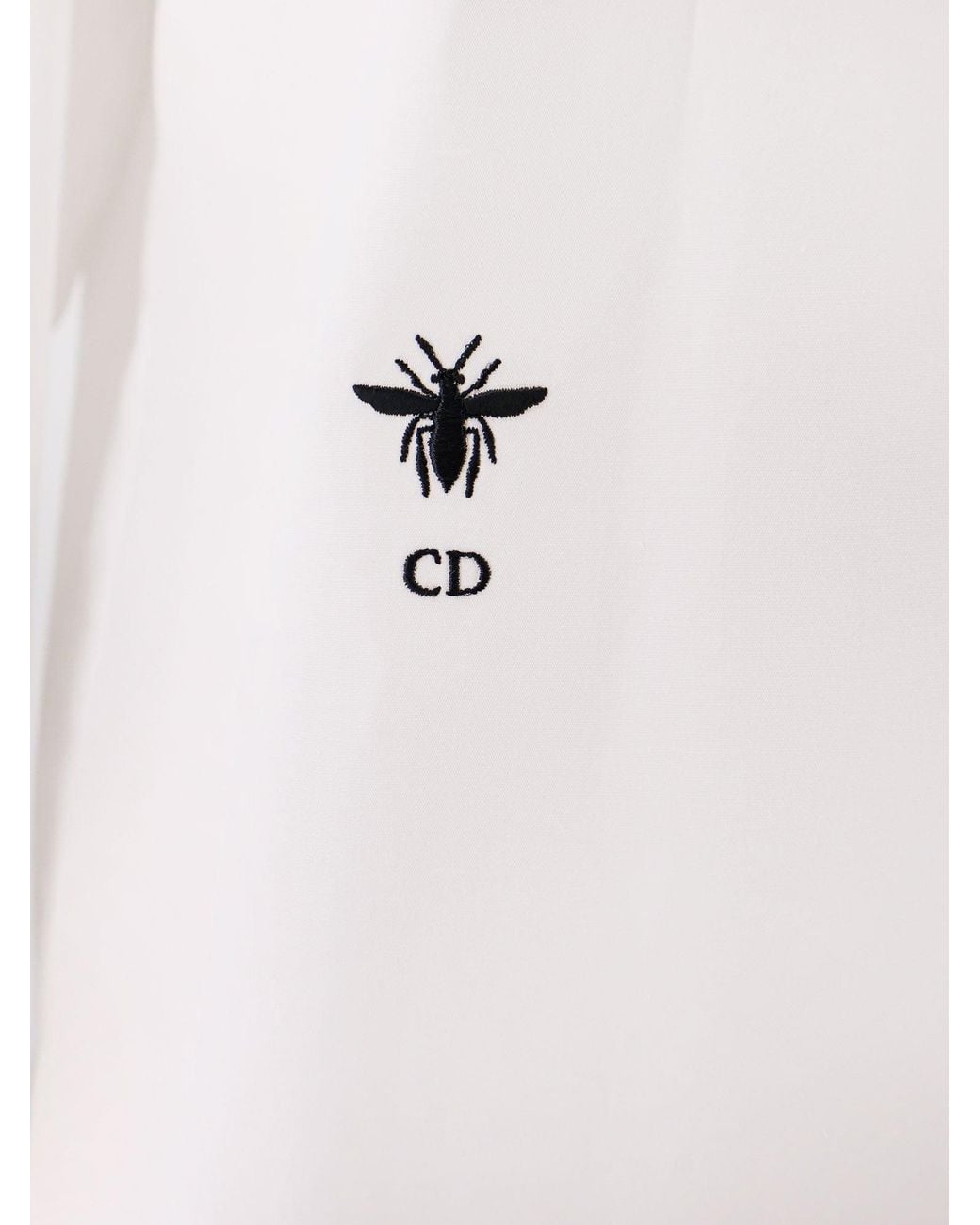 Dior White Cotton Shirt Wih Iconic Embroidery