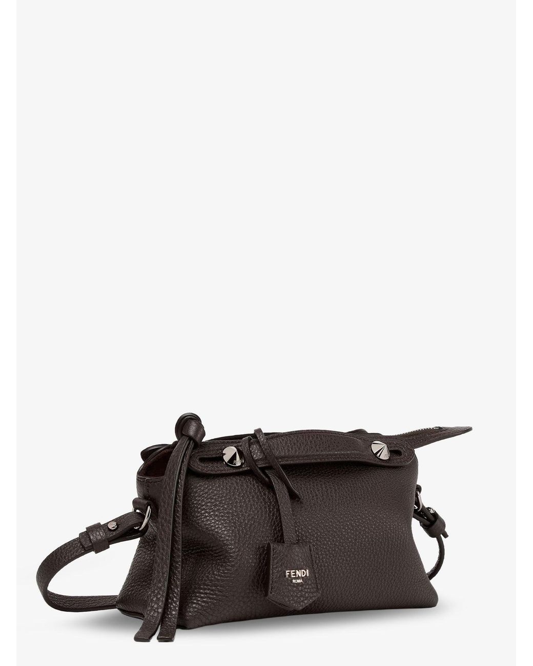 Fendi Brown By The Way Hammered Leather Handbag