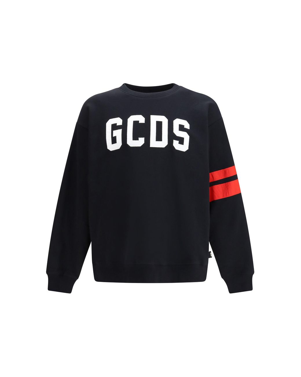 Gcds Black Crewneck Sweatshirt With Band Logo for men