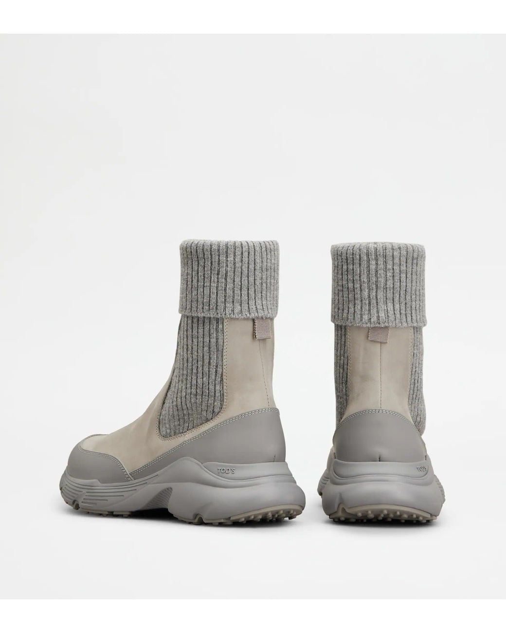 Tod's Gray Nabuck Leather Chelsea Ankle Boots