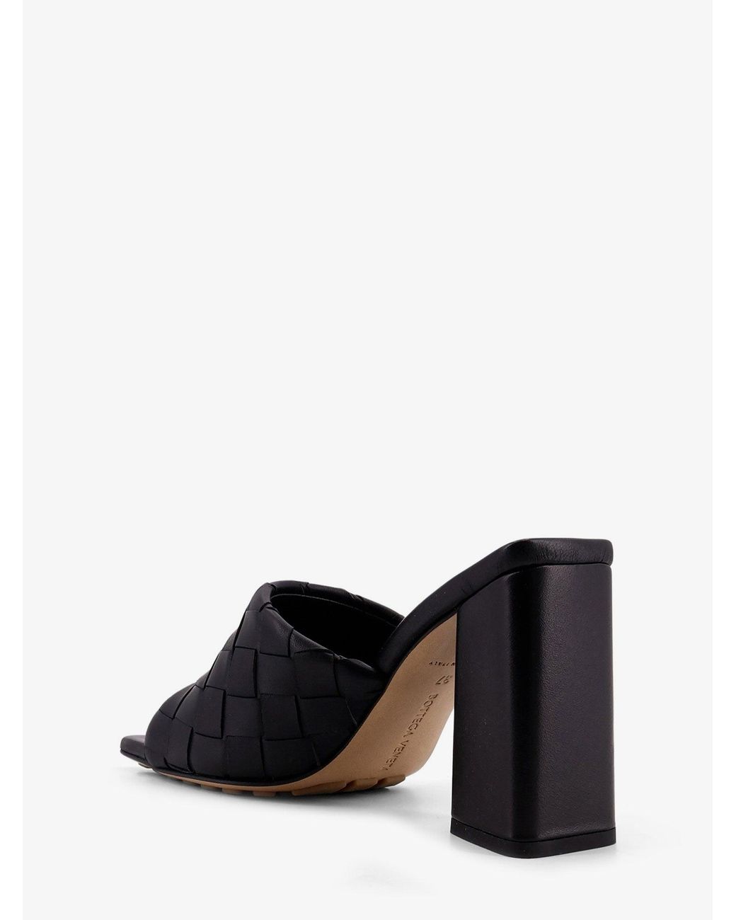 Bottega Veneta Black Parco Letaher Sandals