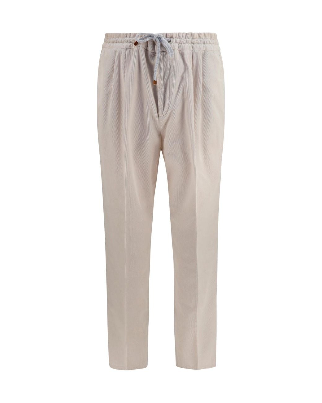 Brunello Cucinelli Gray Corduroy Drawstring Pants