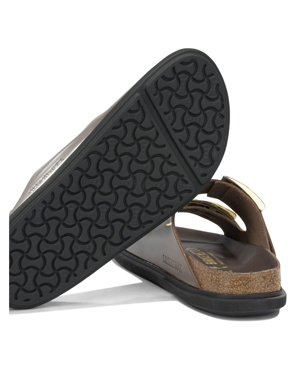 Birkenstock Brown "Arizona Droplet Buckle" Low Sandals