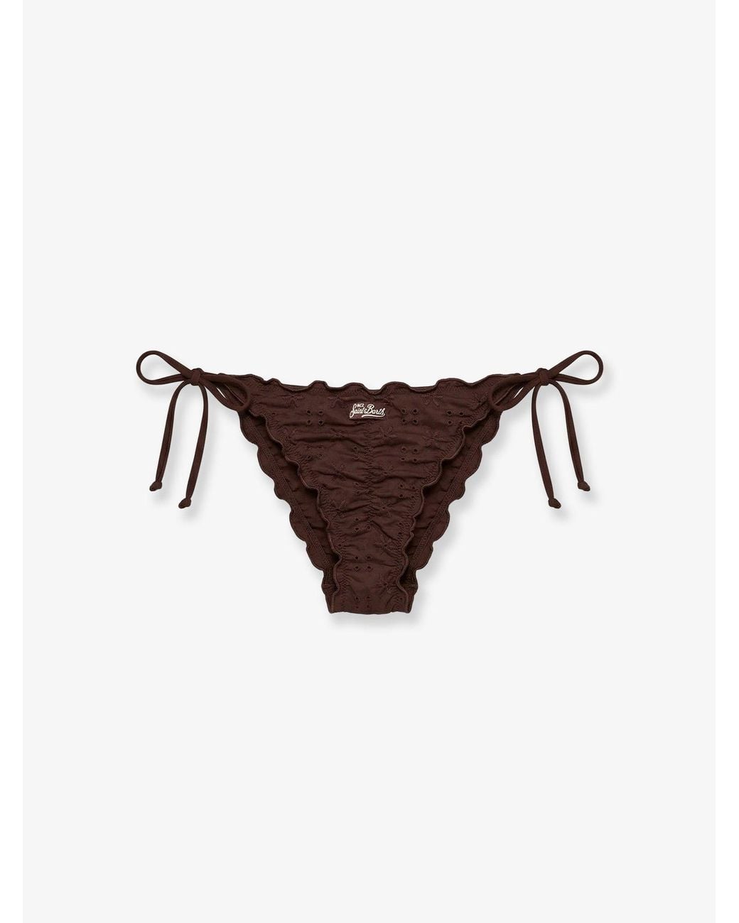 Mc2 Saint Barth Brown Miami Briefs With All-Over Embroidery