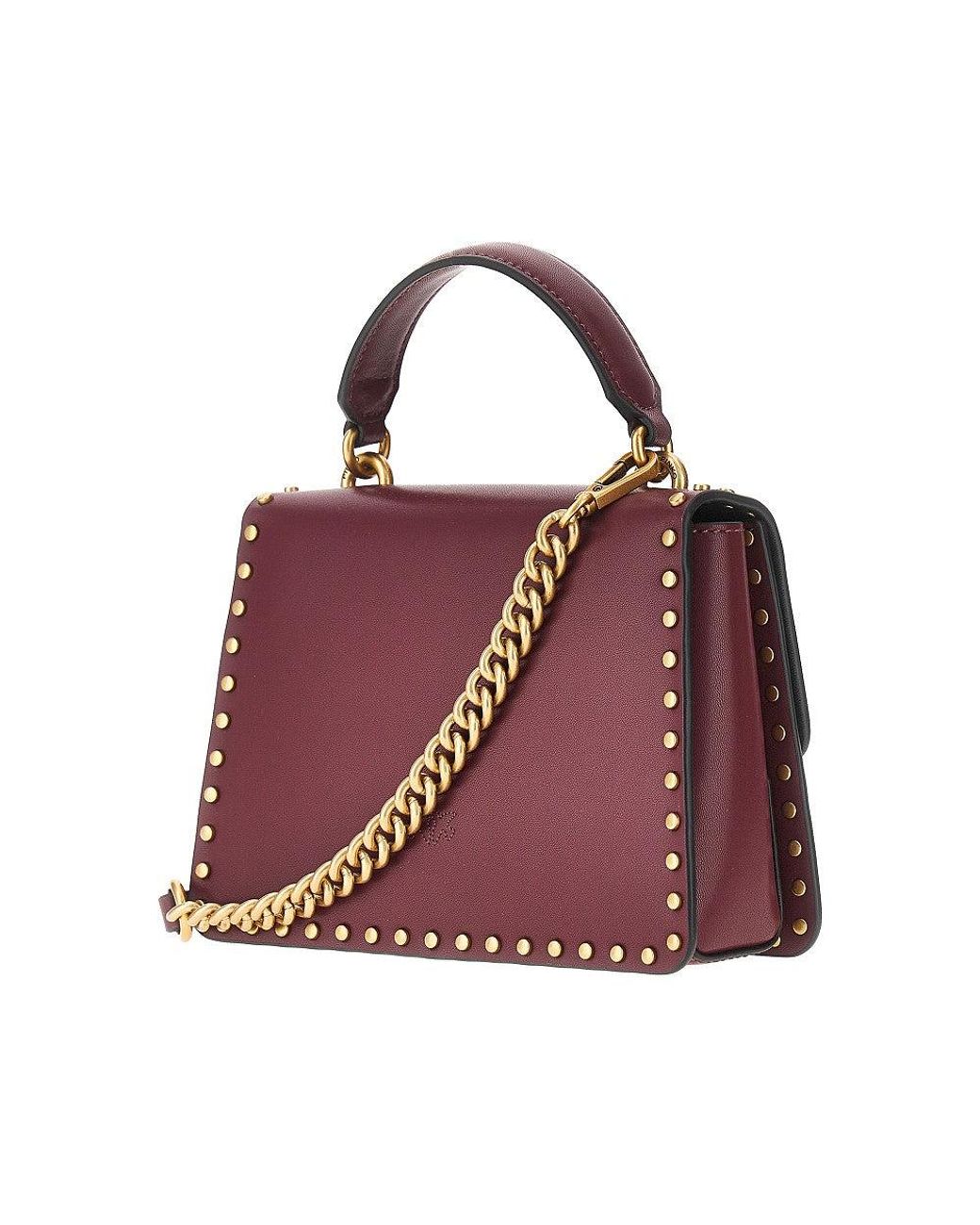 Pinko Purple Studded Mini Love Bag