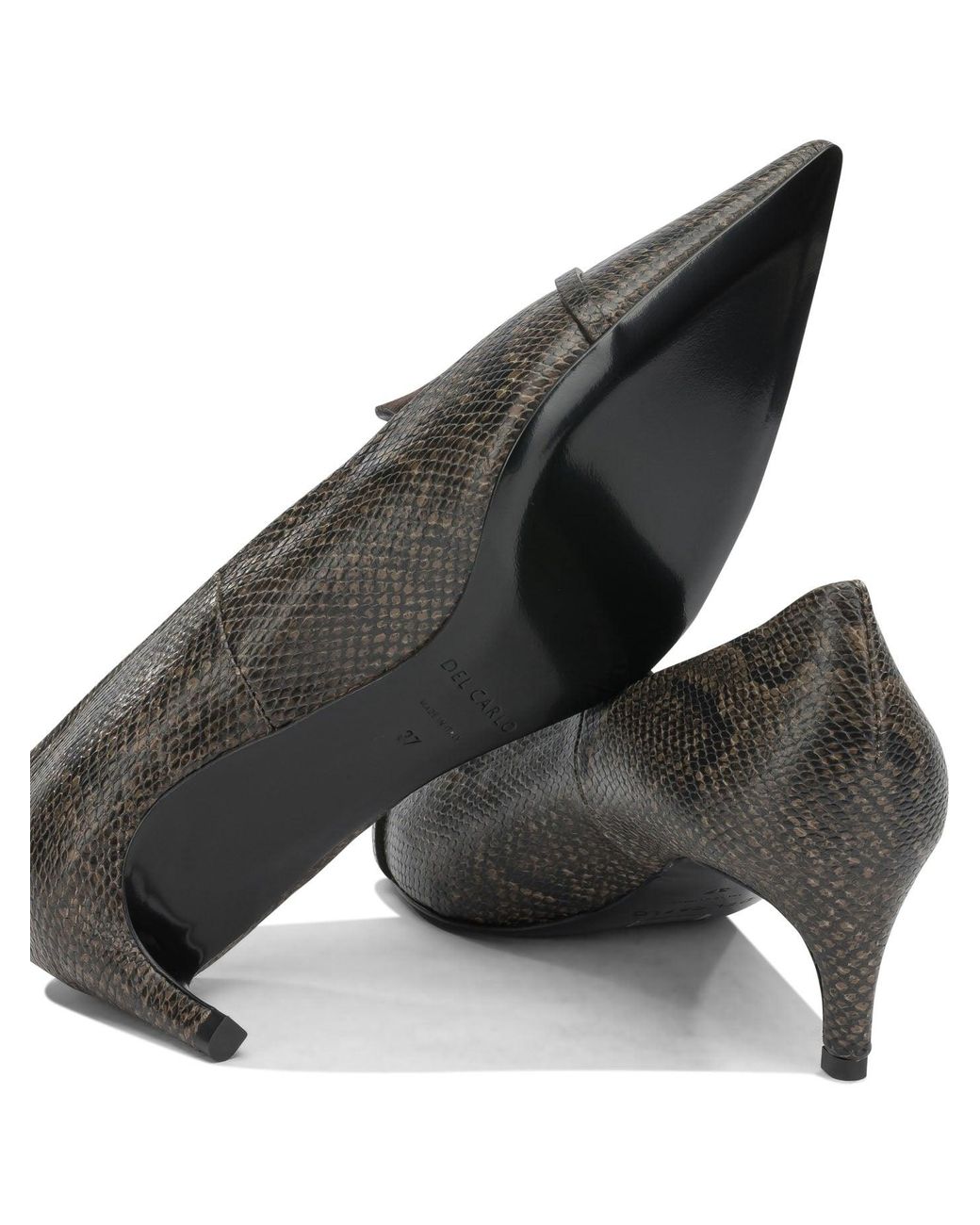 Roberto Del Carlo Gray Leather Pumps