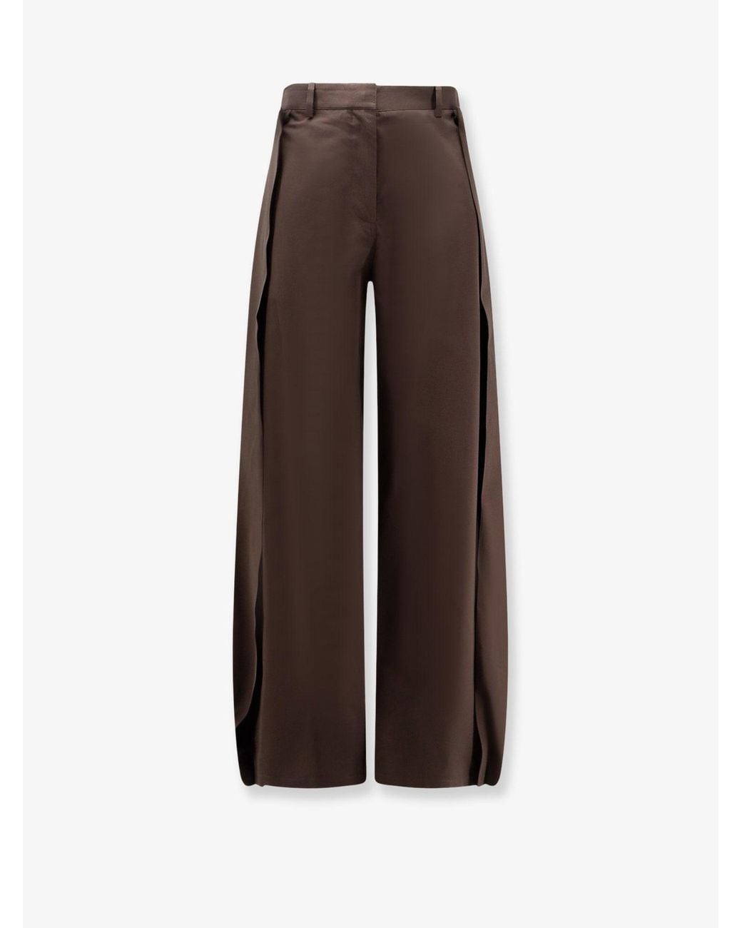 Loewe Brown Cotton And Silk Blend Trousers