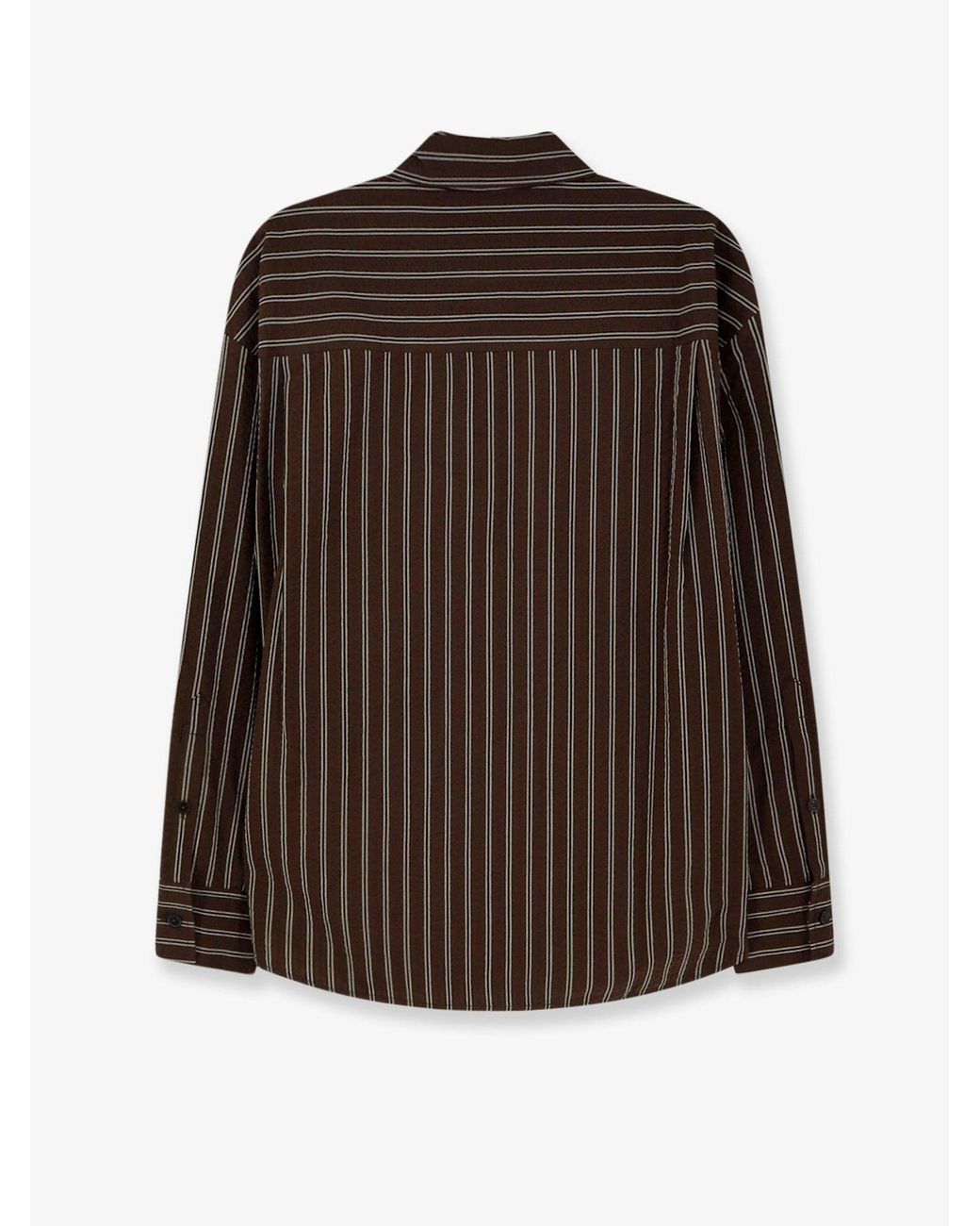 Closed Brown Shirt Striped Cotton