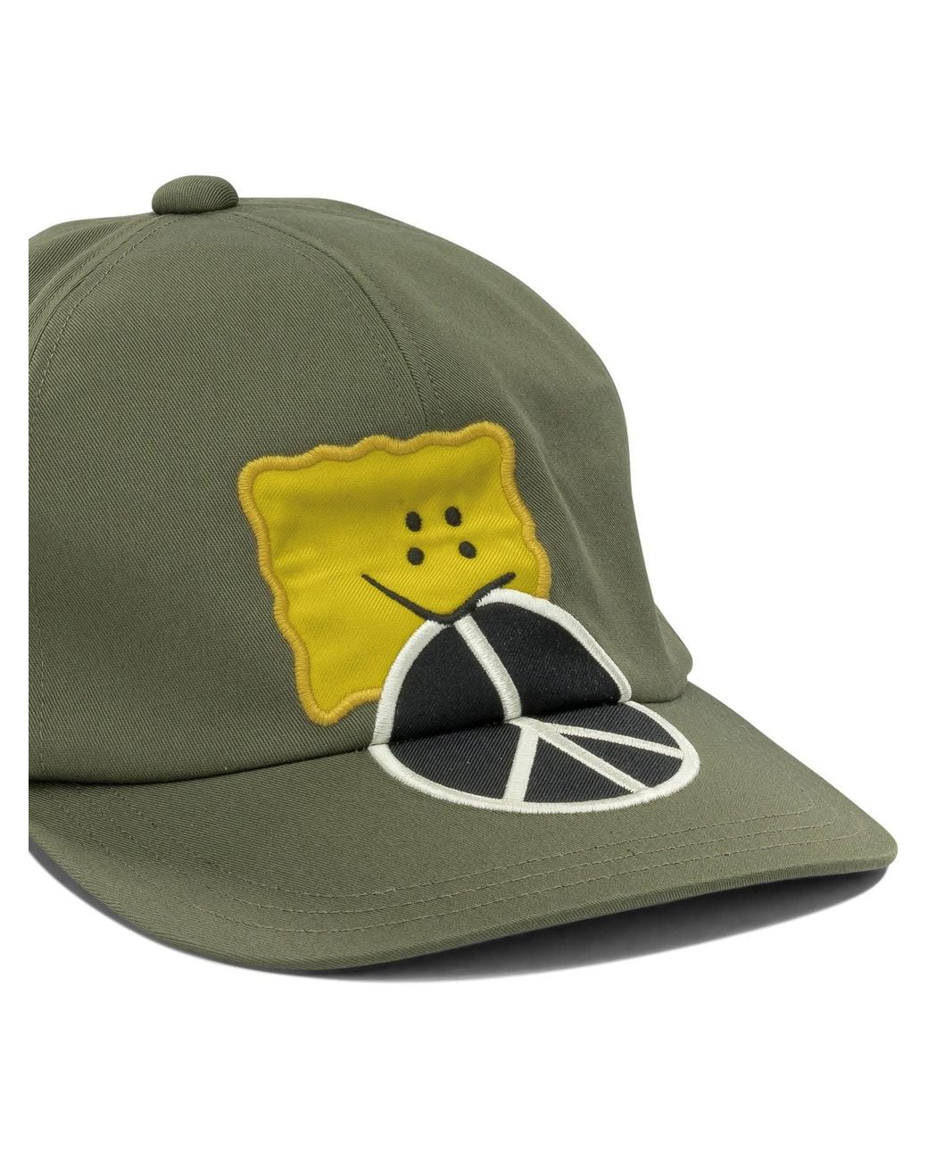 Kapital Green Chino Peckish Peace Baseball Cap for men