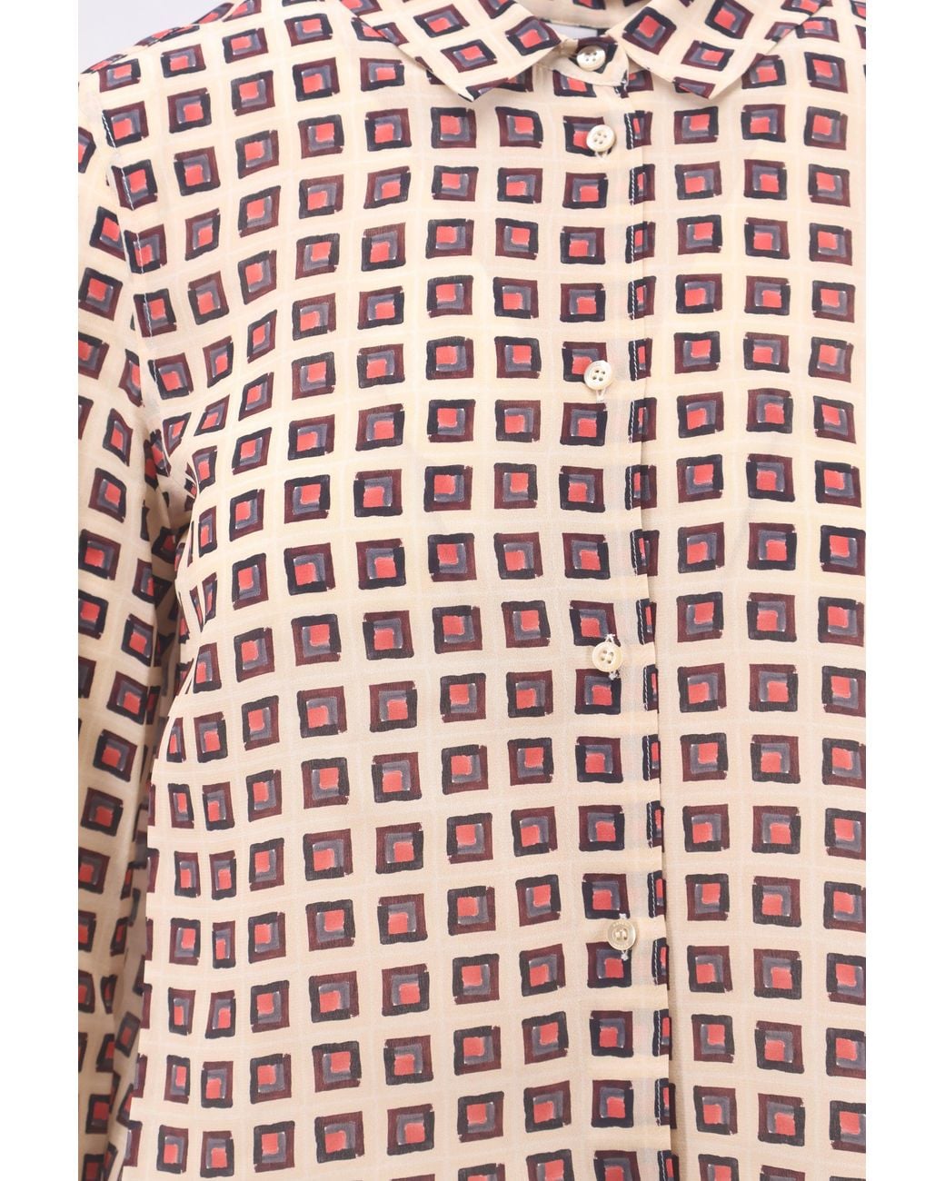 Aspesi White Printed Silk Shirt