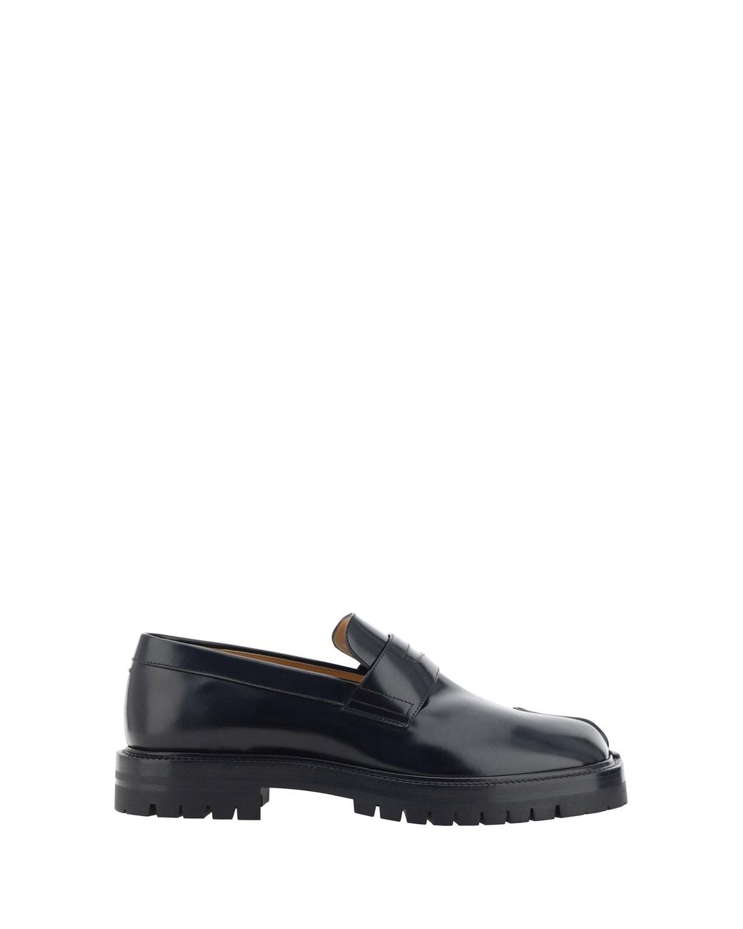 Margiela Black Calfskin Tabi Loafers for men