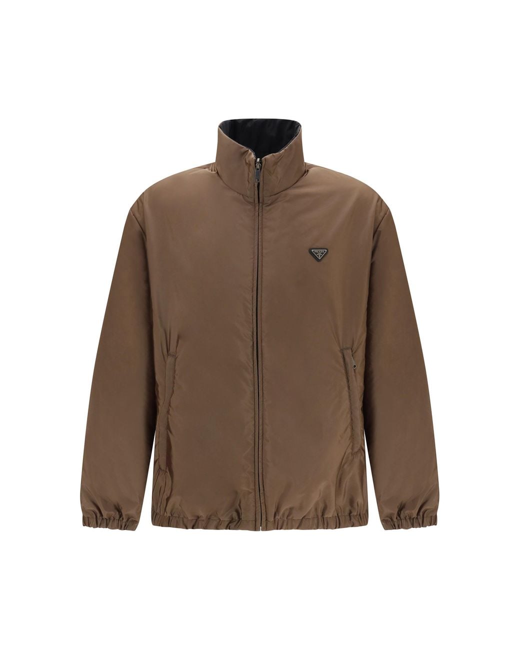 Prada Brown Re-Nylon Down Jacket Corteccia+Nero for men