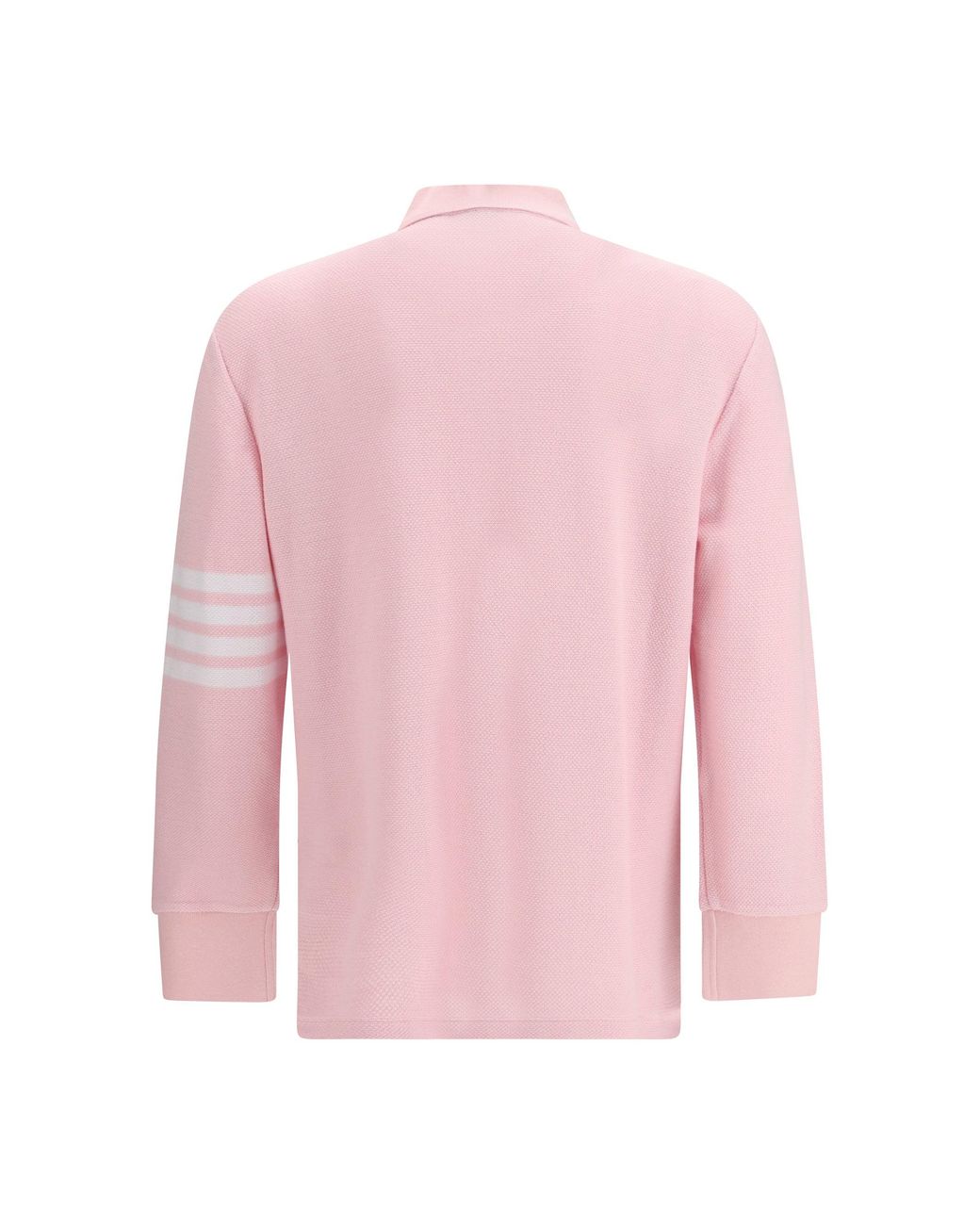 Thom Browne Pink Piquã Long-Sleeve Polo for men
