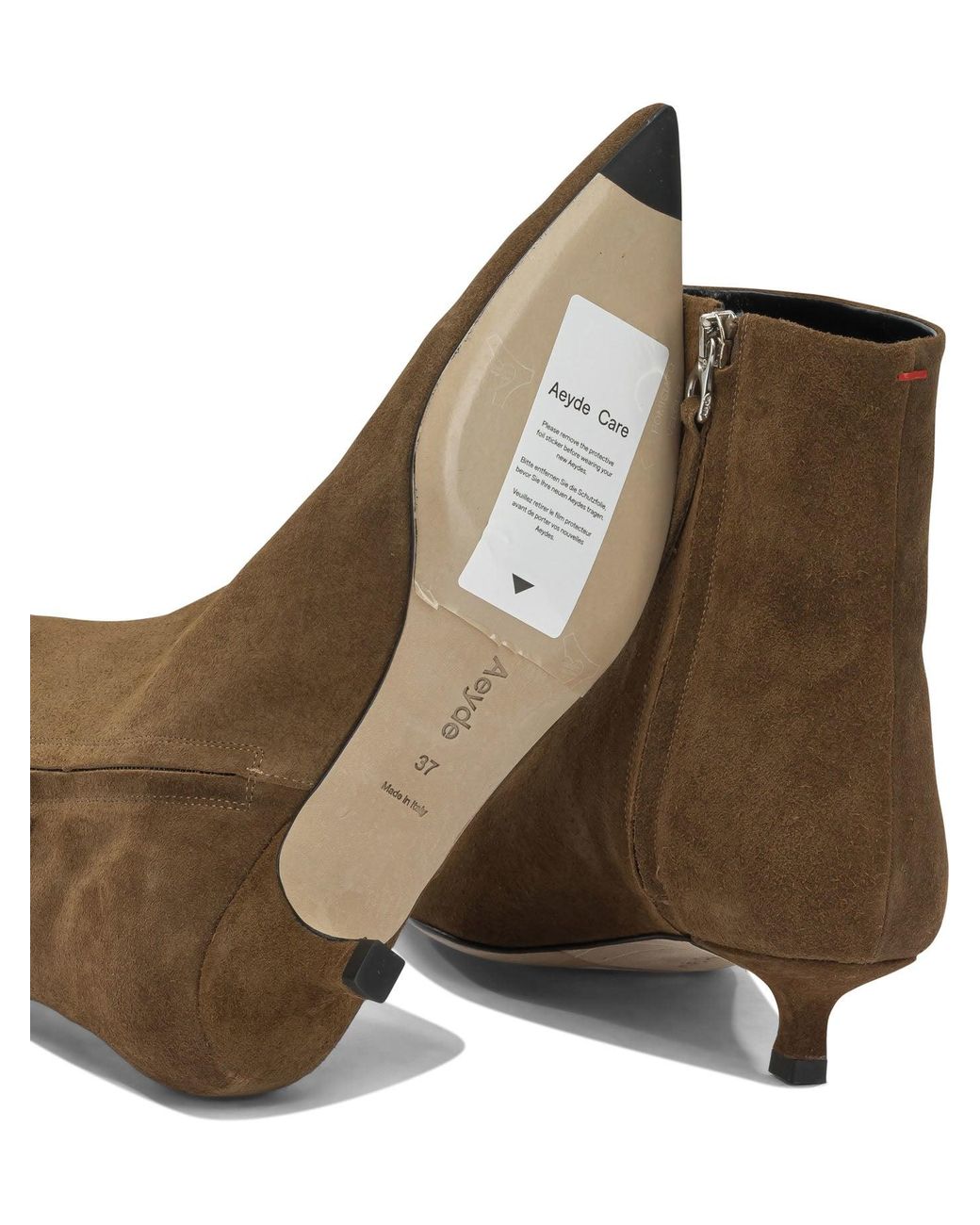 Aeyde Brown Sofie Suede Leather Leather Rubber Boots