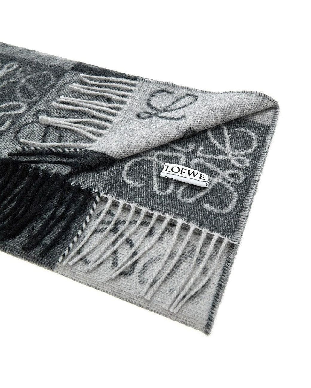Loewe Metallic Anagram Jacquard Wool Scarf