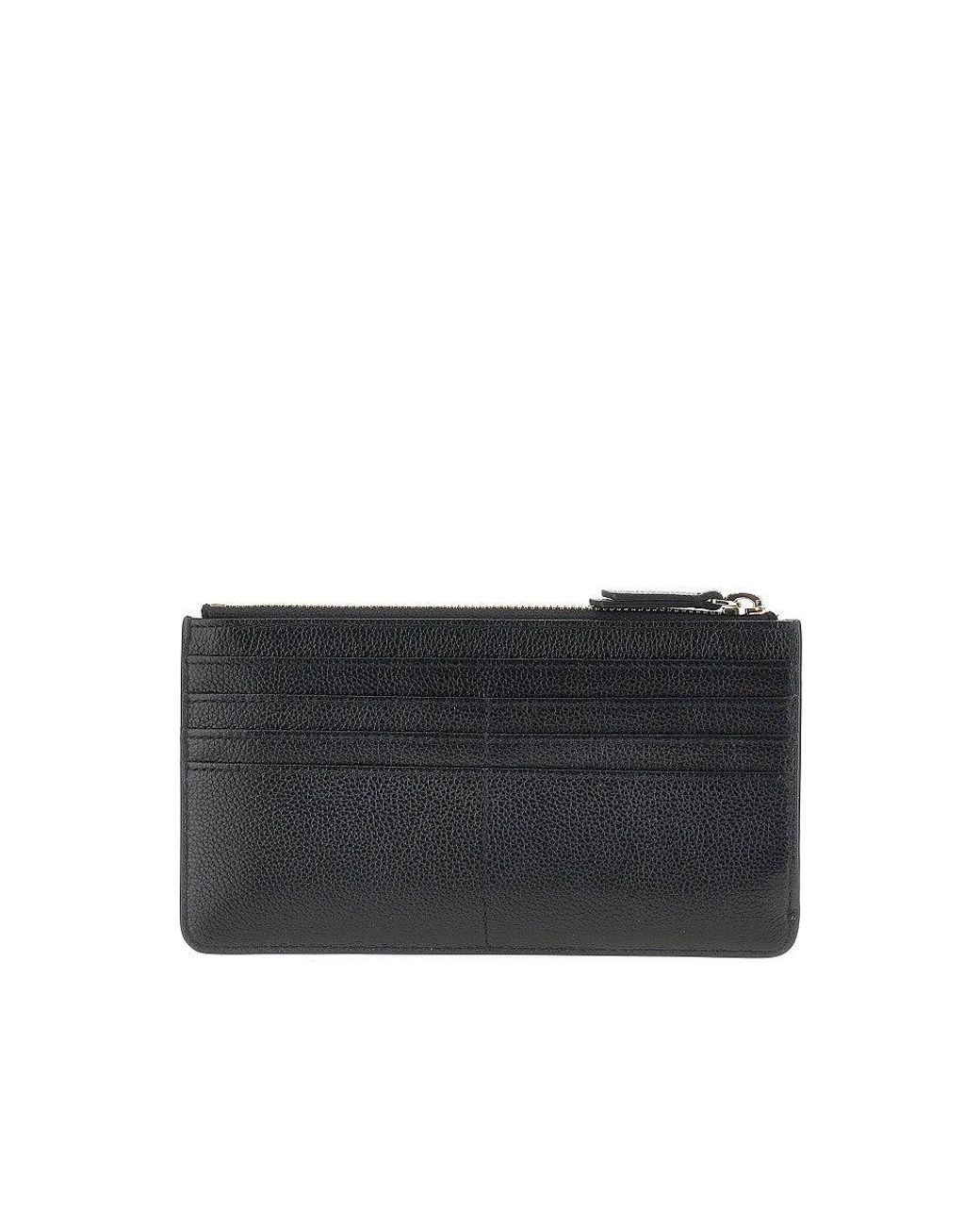 Emporio Armani Black Faux Leather Cardholder Pouch