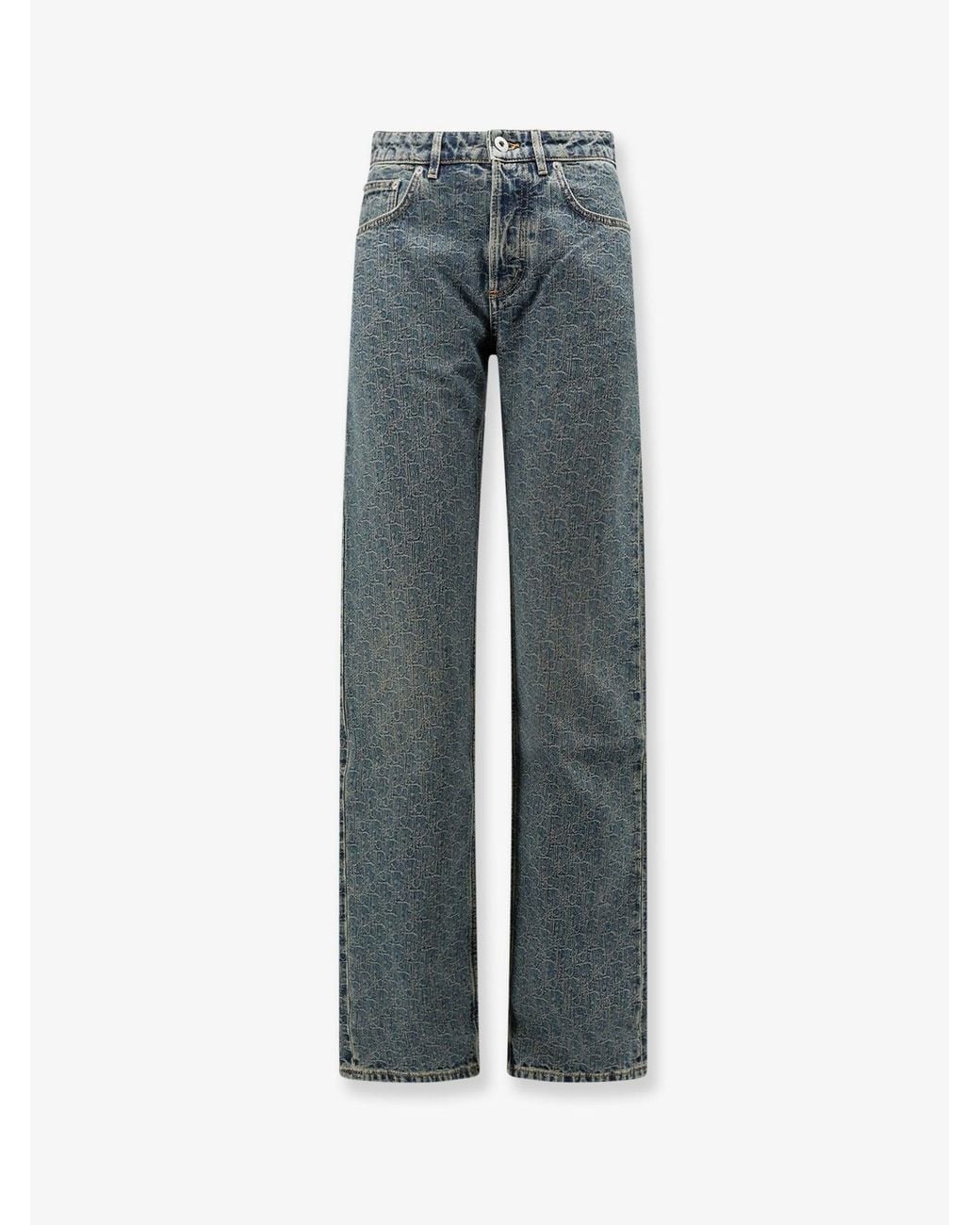 Dior Blue Denim Jeans With Oblique Motif