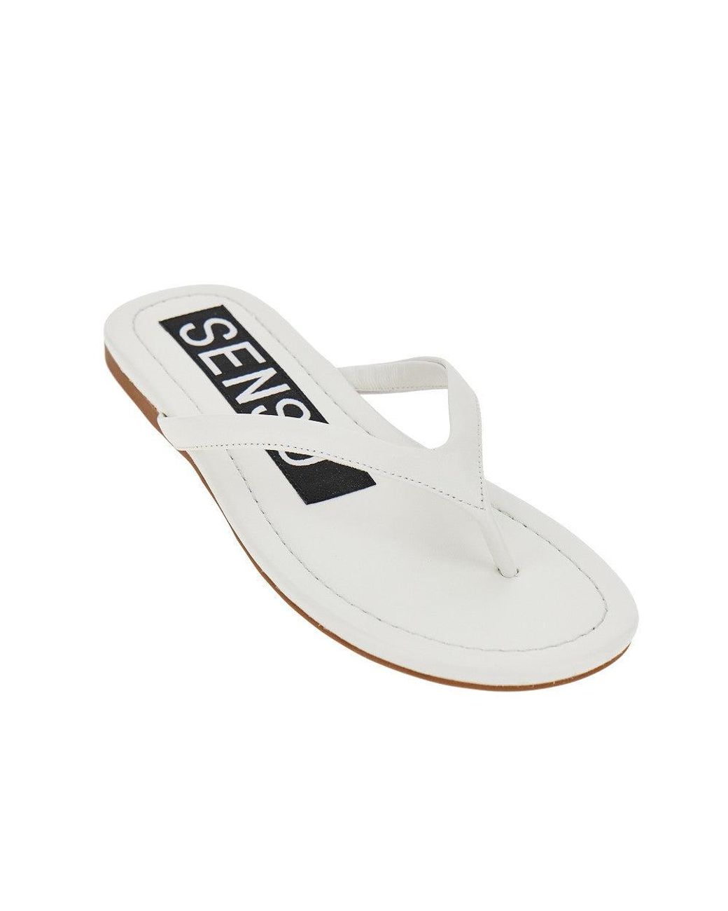 Senso White 'Norah I' Leather Thong Slides