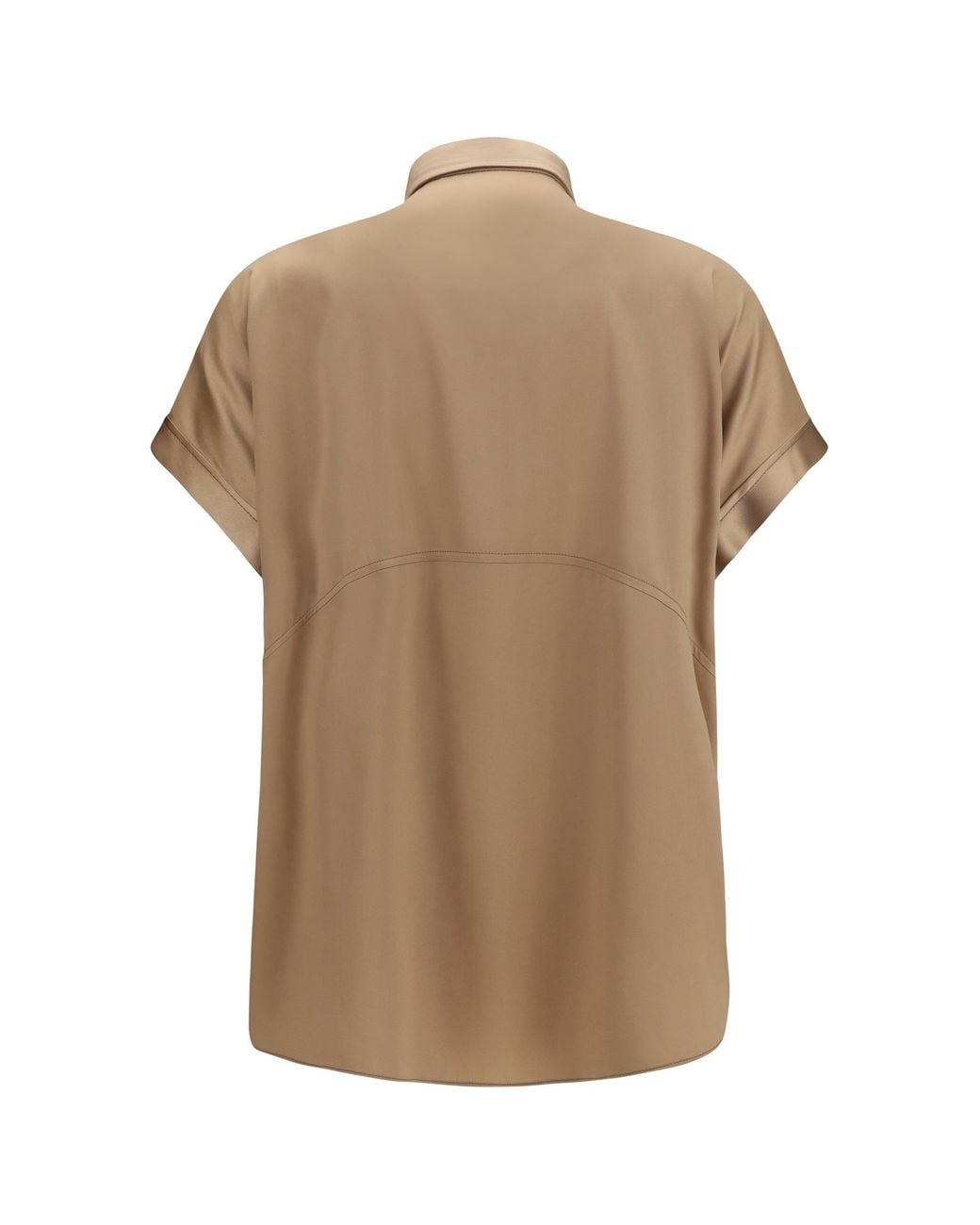 Brunello Cucinelli Brown Silk Shirt