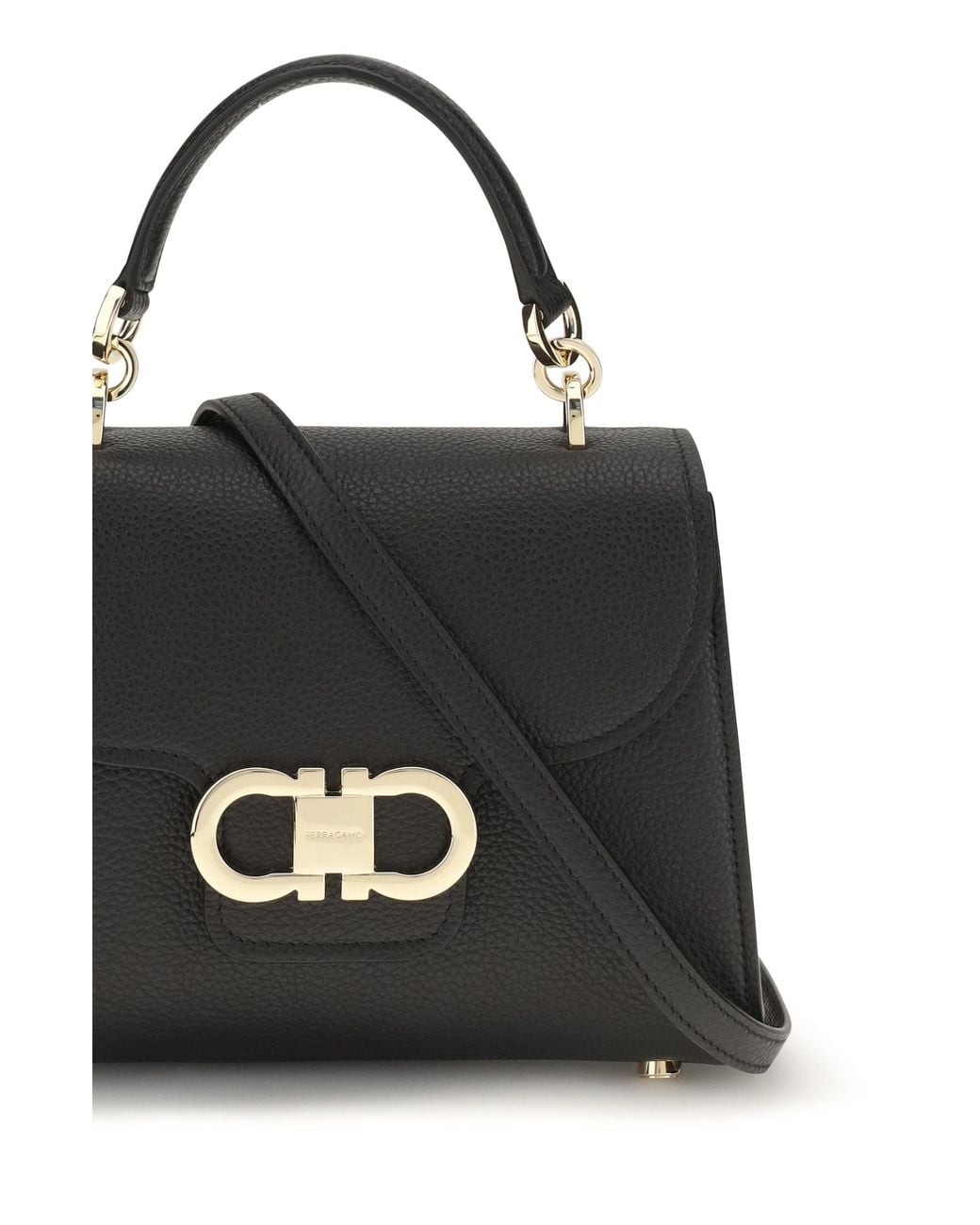 Ferragamo Black Gancini Mini Handbag