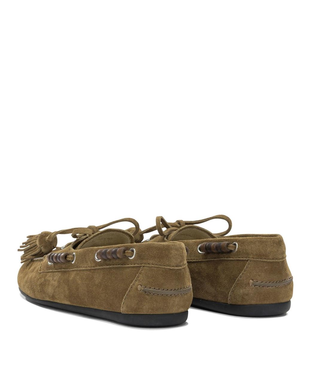 Miu Miu Brown Deck Lace-Up Loafers