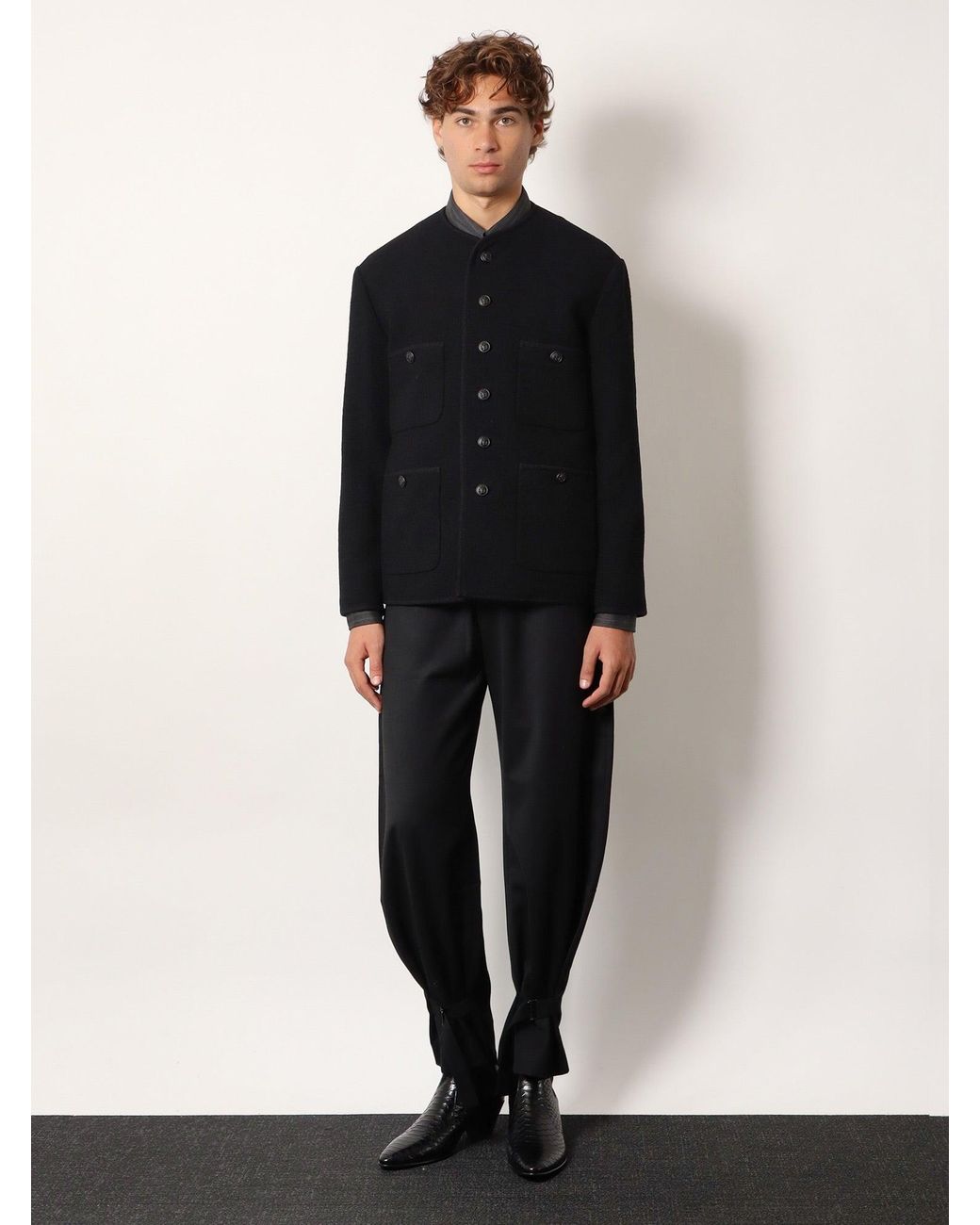 TONYWACK Blue Wool Blend Trousers