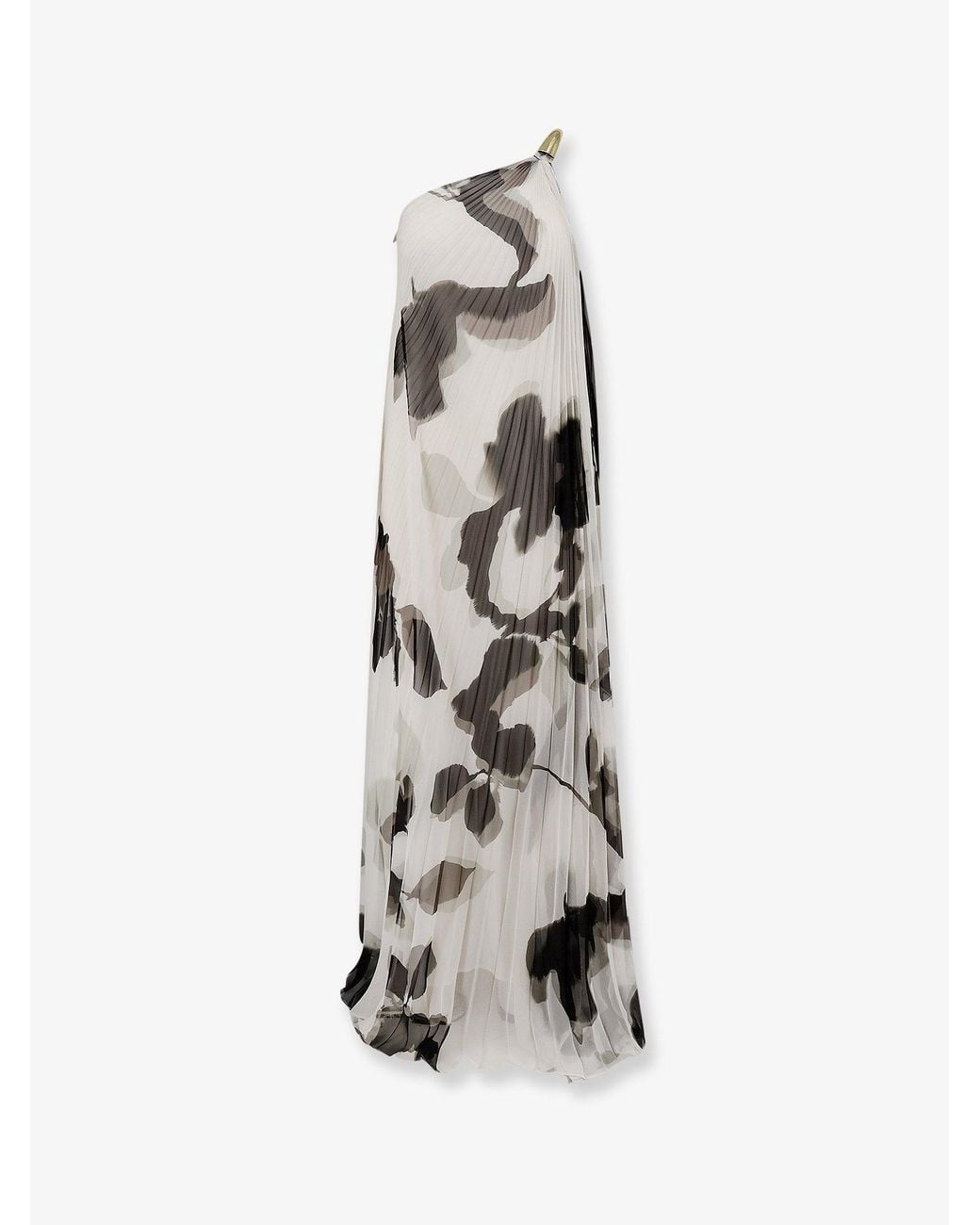 Max Mara White Mxefuggito Pleated Long Dress