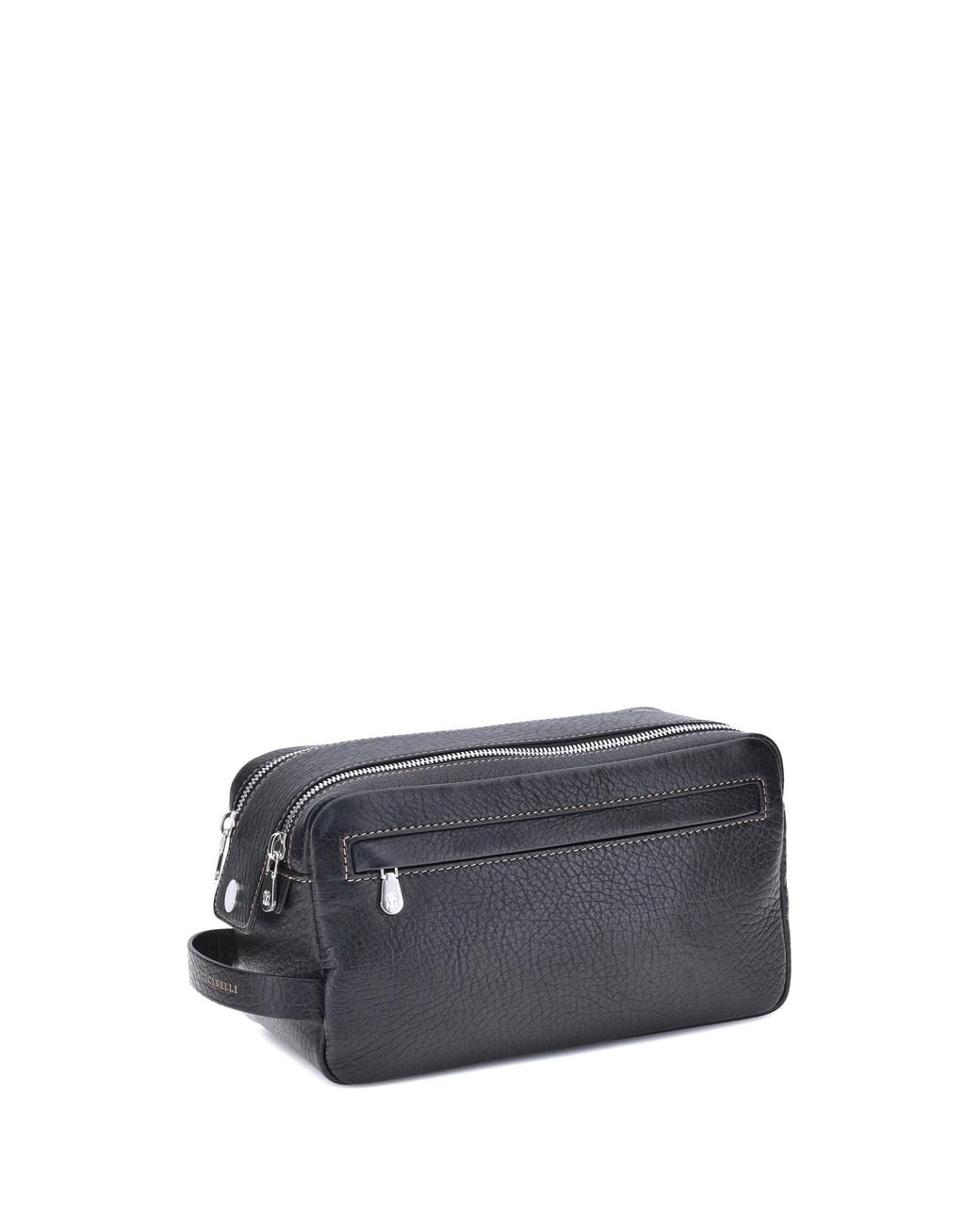 Brunello Cucinelli Blue Pebbled Leather Beauty Case for men