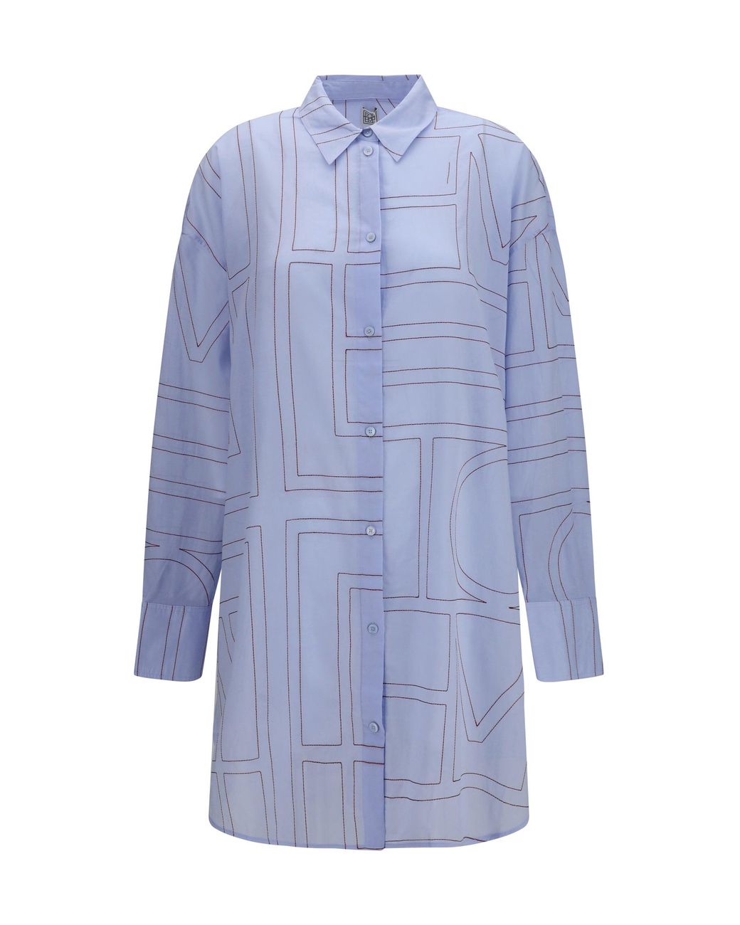 Totême Blue Shirt Dress Monogram