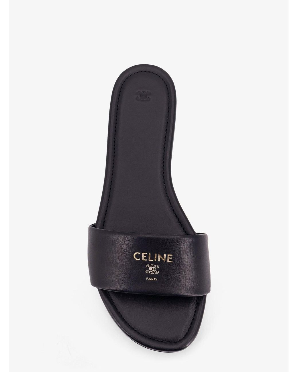 Céline White Coast Mule Leather Sandals