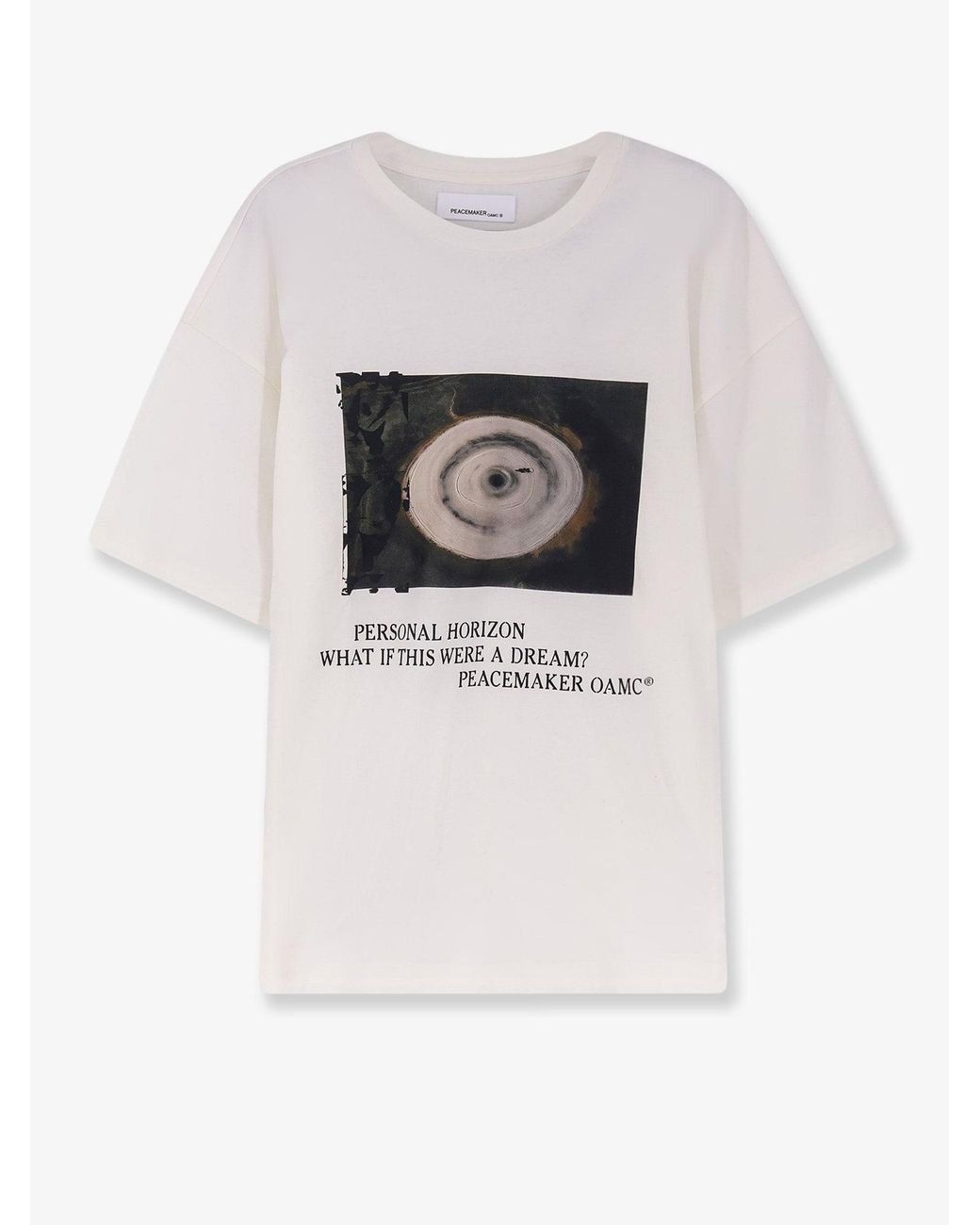 Oamc Peacemaker White Loose Fit Tshirt Landart 03 Print for men