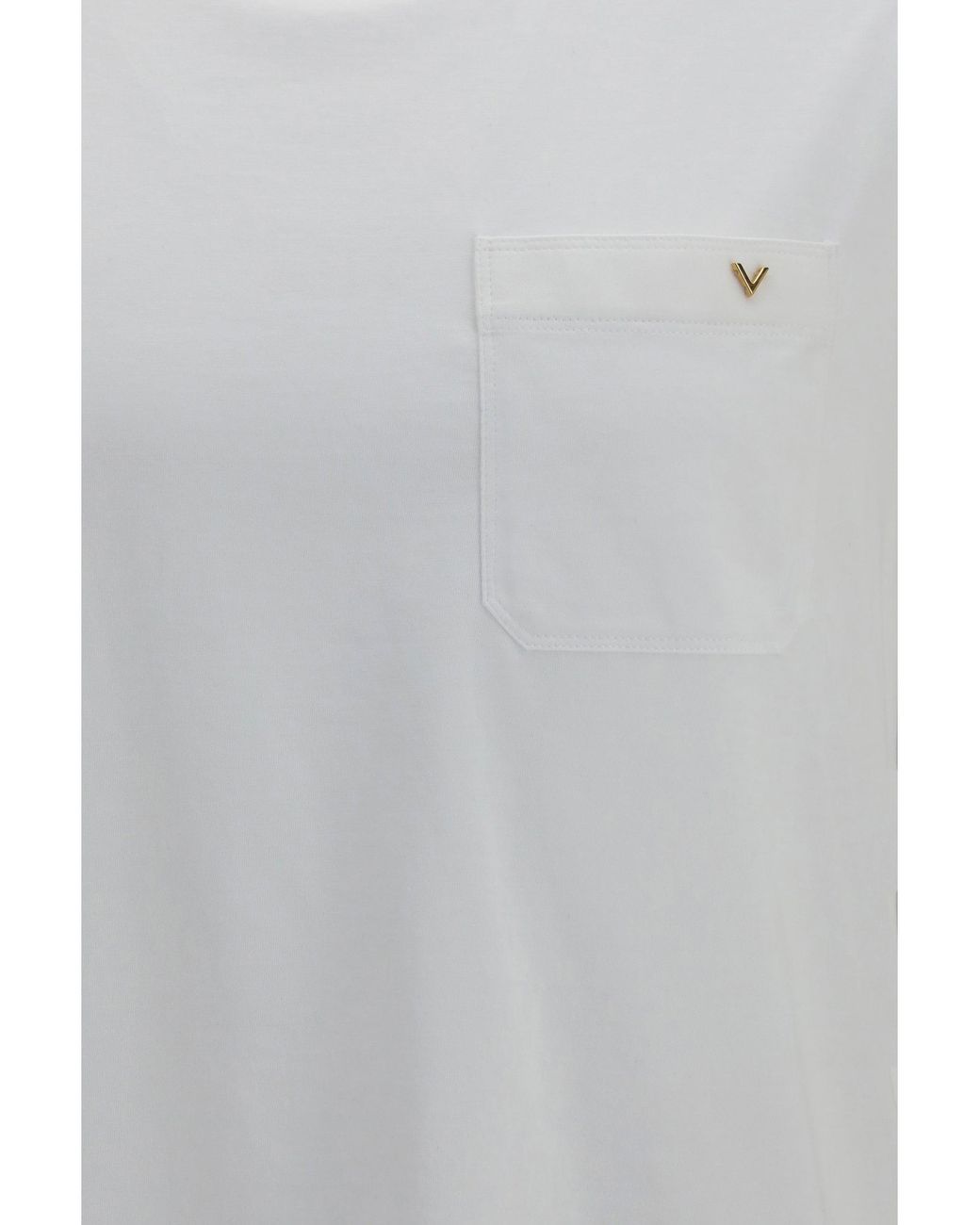 Valentino Gray Cotton T-Shirt Vlogo for men