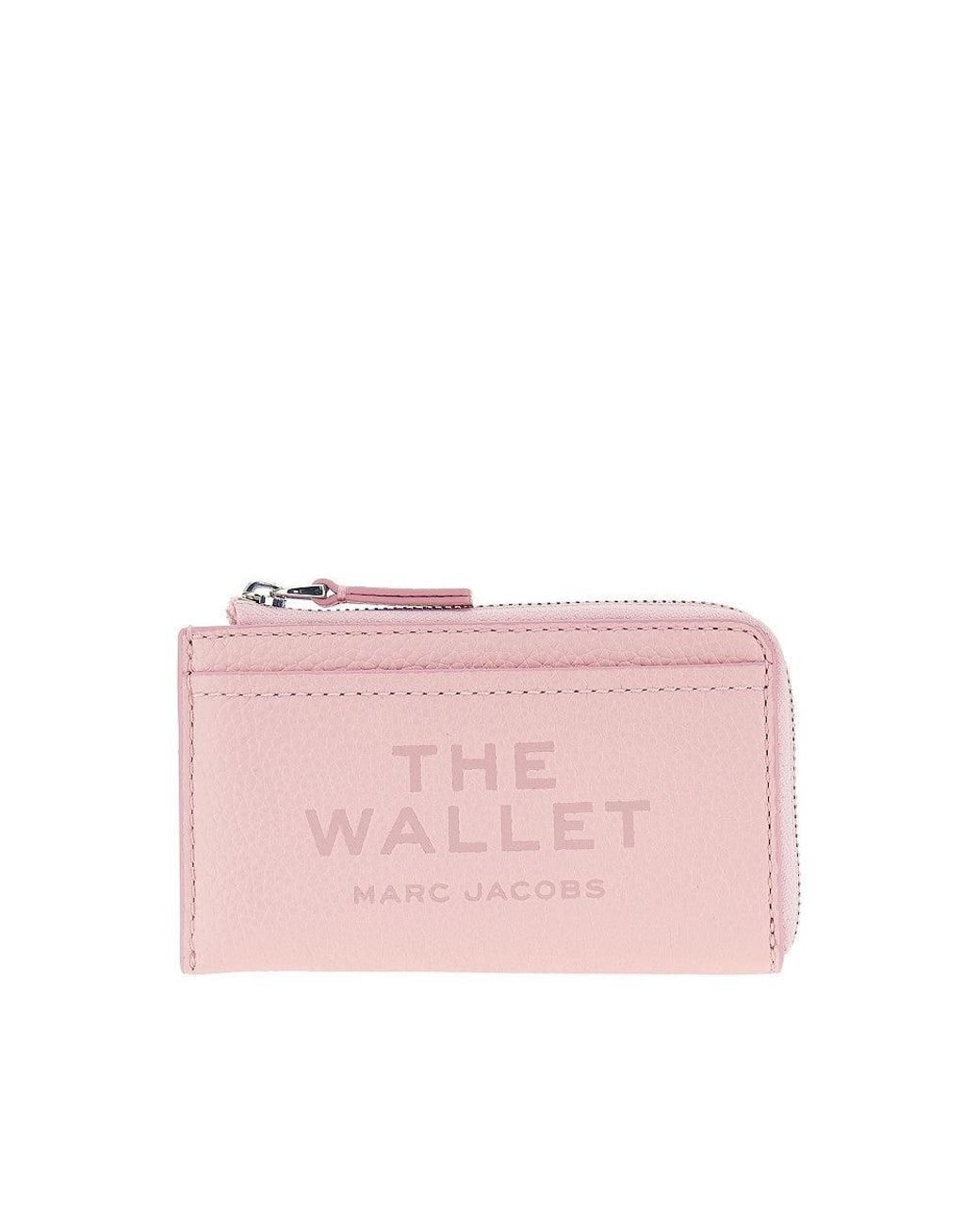 Marc Jacobs Pink Grained Leather Zip Wallet