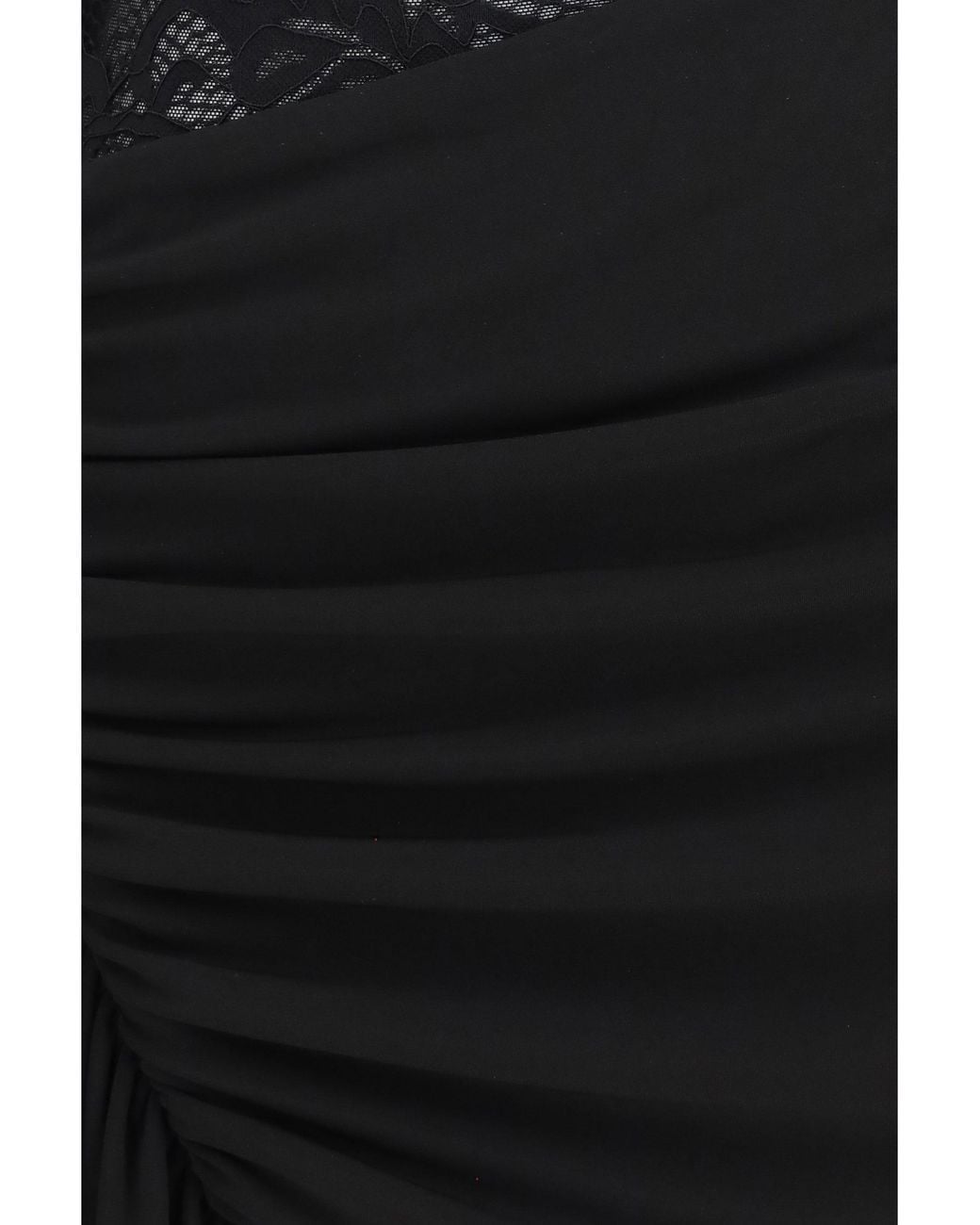 Nissa Black Low-Back Mini Lace Dress
