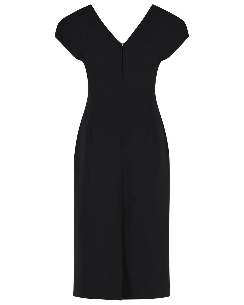 Jil Sander Black Virgin Wool Midi Dress