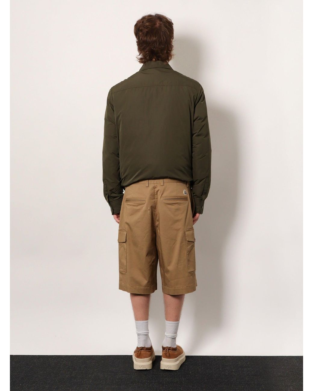 Moncler Natural Cargo Cotton Shorts for men