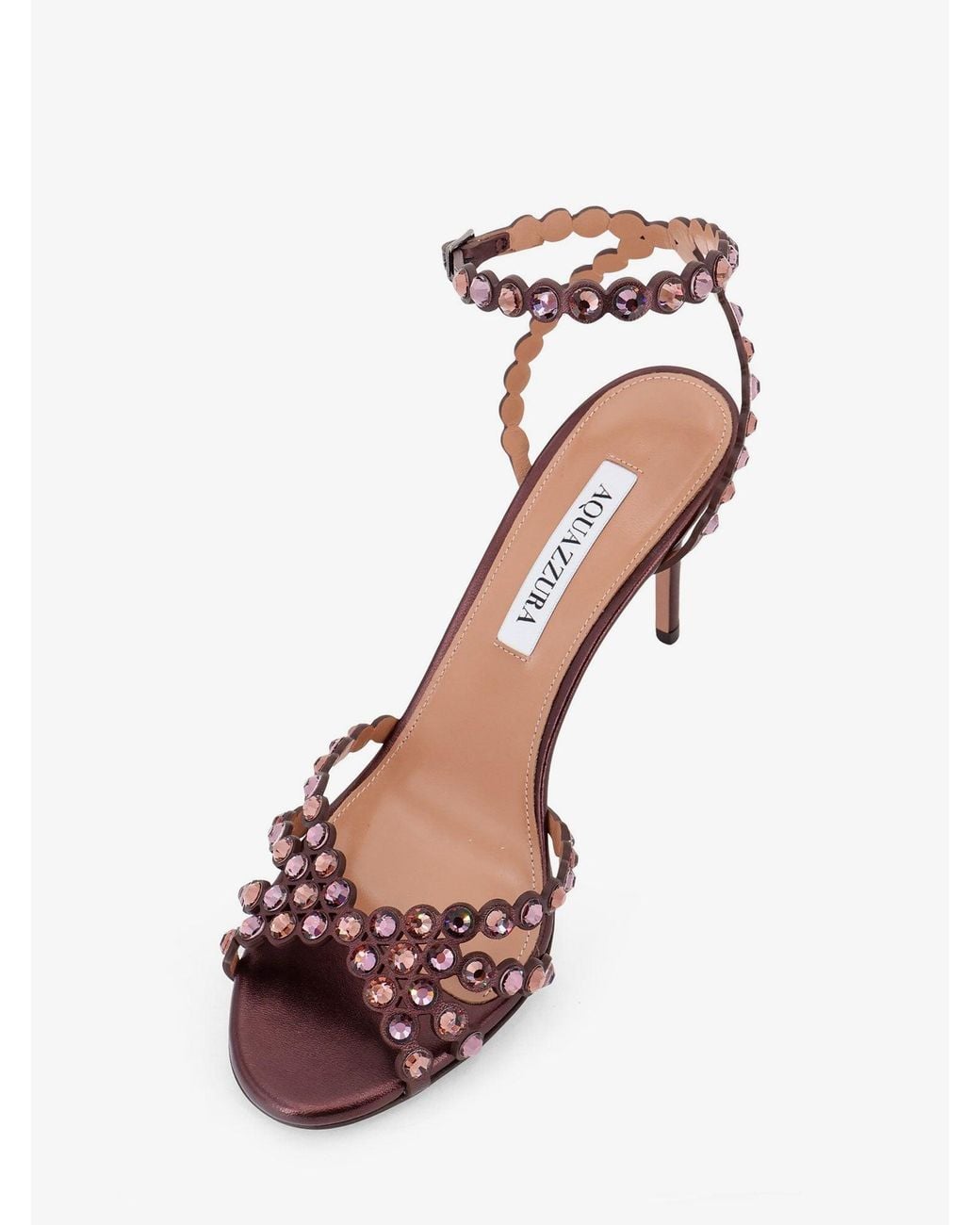 Aquazzura White Tequila Sandals With Crystal Detail