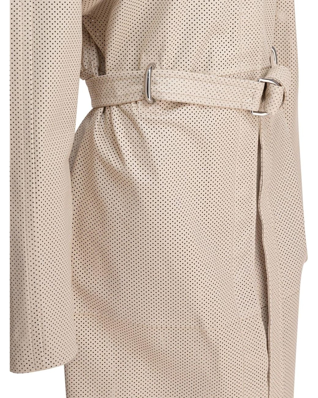 Max Mara Natural Trench Coat With Leather Belt Jackets And Coats