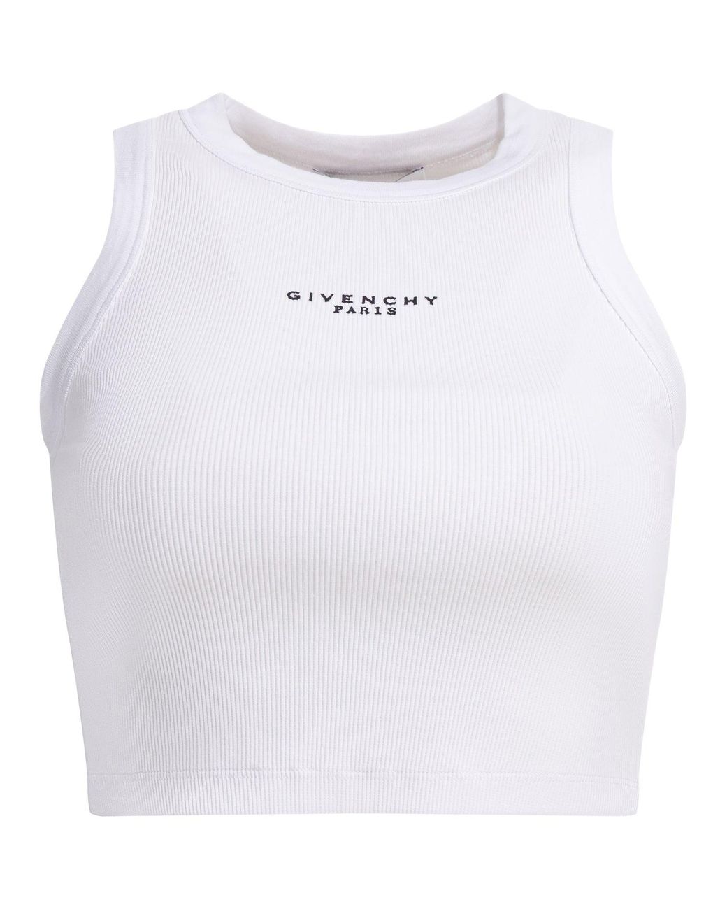 Givenchy White Cropped Tank Top With Logo