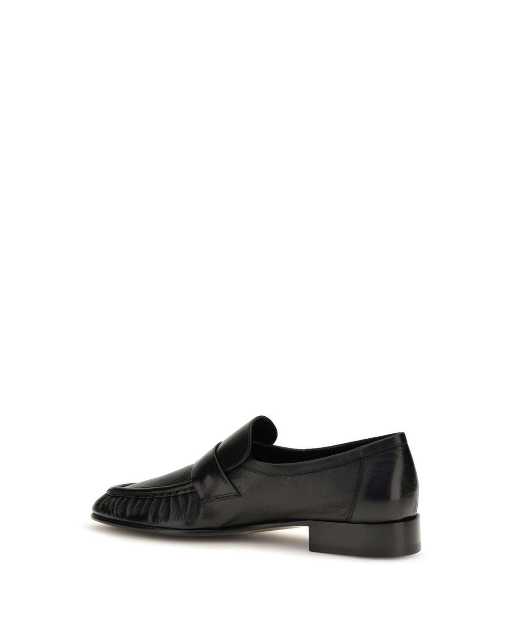The Row Black Soft Suede Loafers