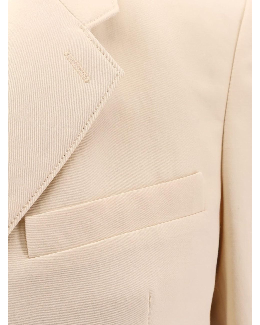 Lemaire Natural Single-Breasted Wool And Viscose Blazer