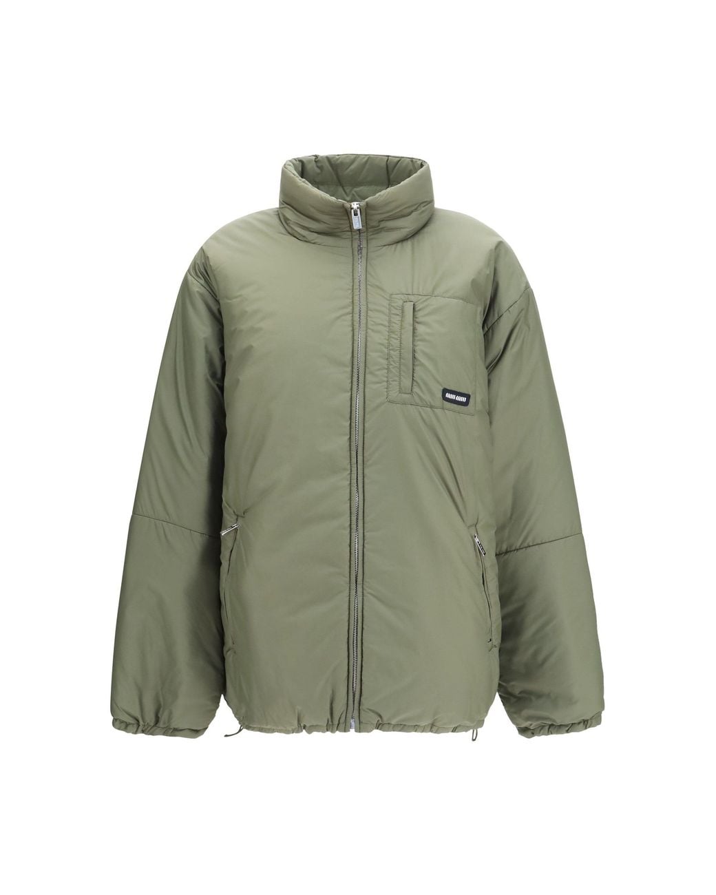 Miu Miu Green Padded Jacket With Zip