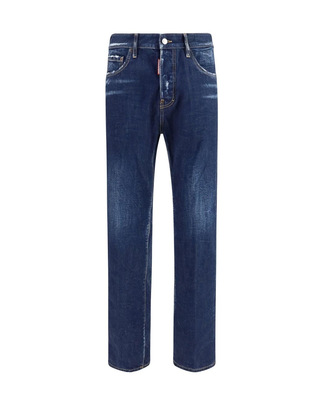 DSquared² Blue Straight Leg Denim Jeans Cotton for men