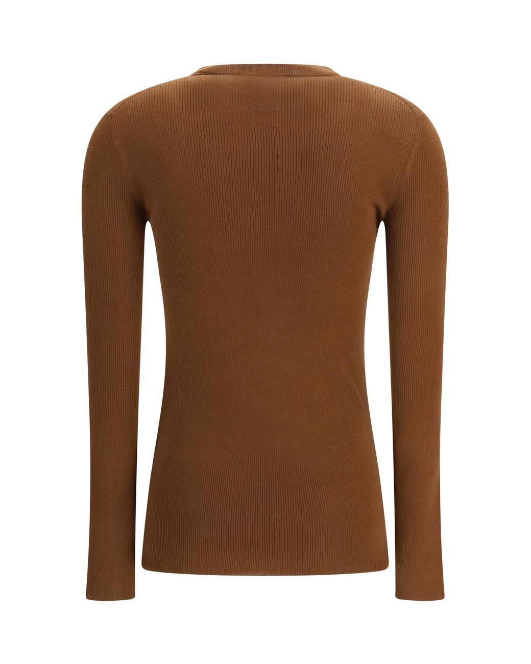 Prada Brown Ribbed Wool Cardigan