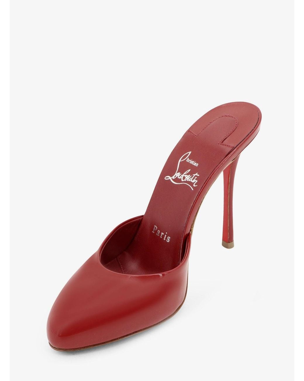 Christian Louboutin Red Patent Leather Dolly Mule Sandals